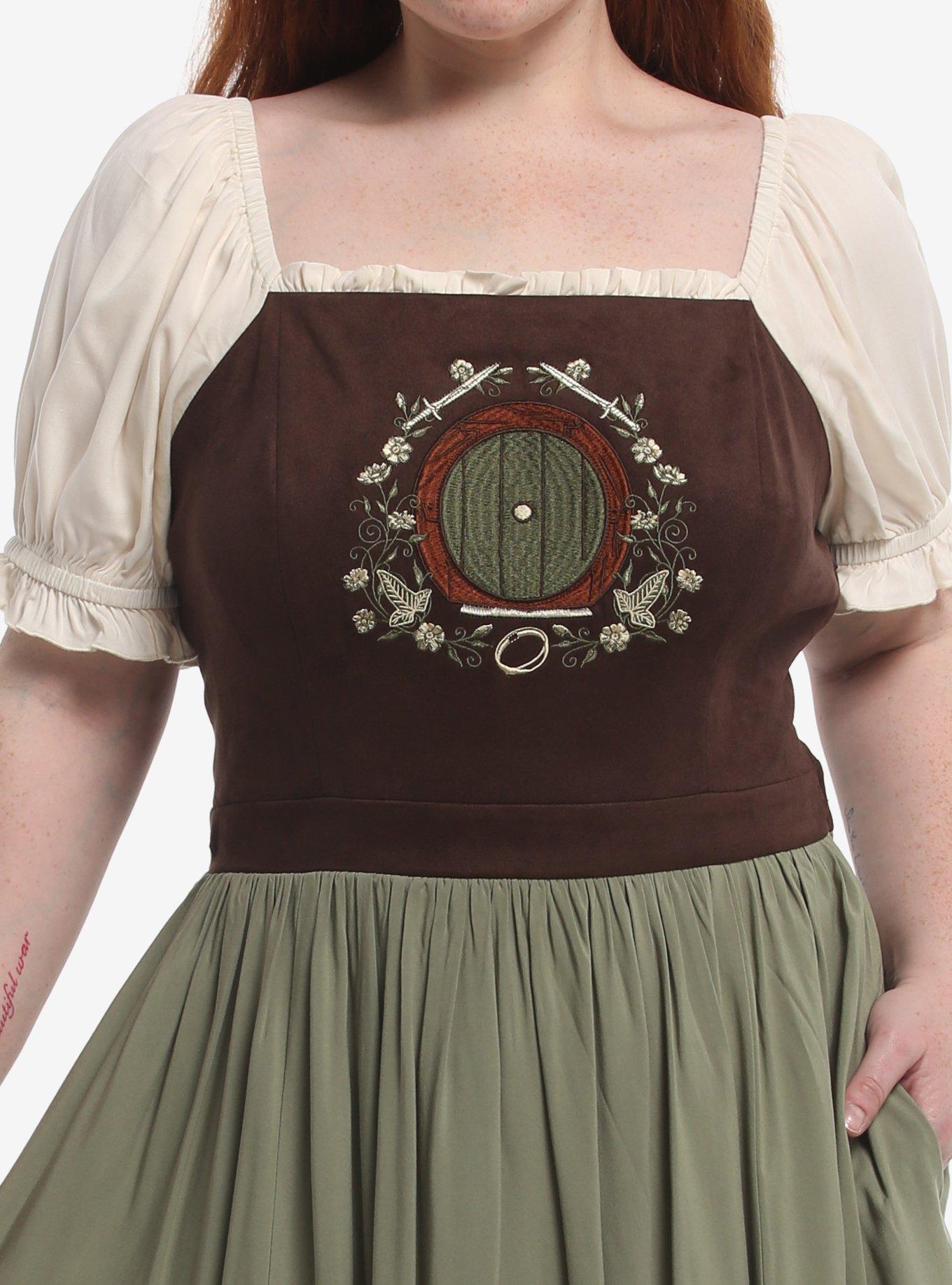 Her Universe The Lord of The Rings Hobbit Home Plus Size Apron Dress Her Universe Exclusive, , hi-res