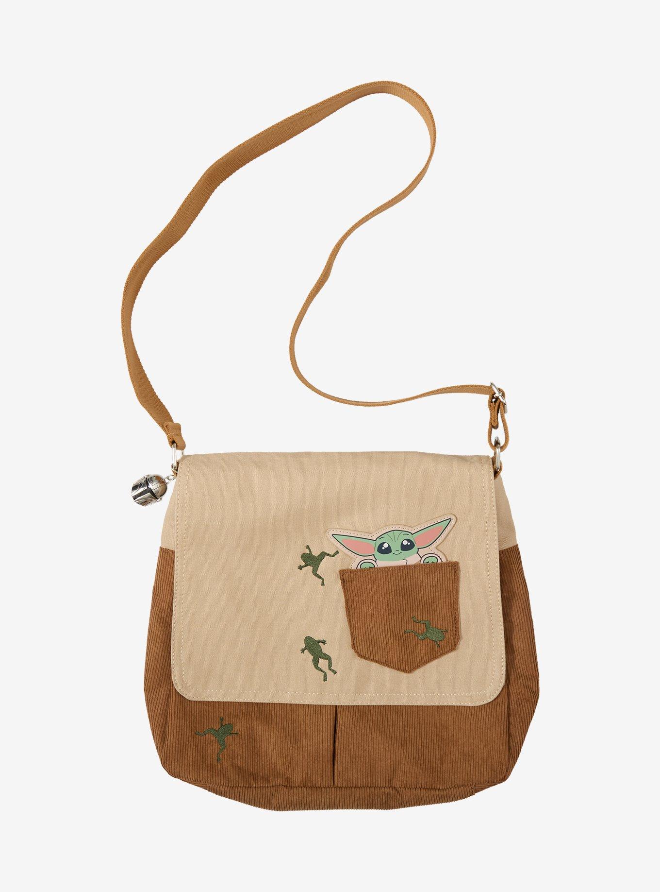 Star Wars The Mandalorian Grogu Canvas Backpack Pouch & Crossbody (plsRead) Loungefly Star Wars the Mandalorian Grogu & Anzellan Mini  main image 2