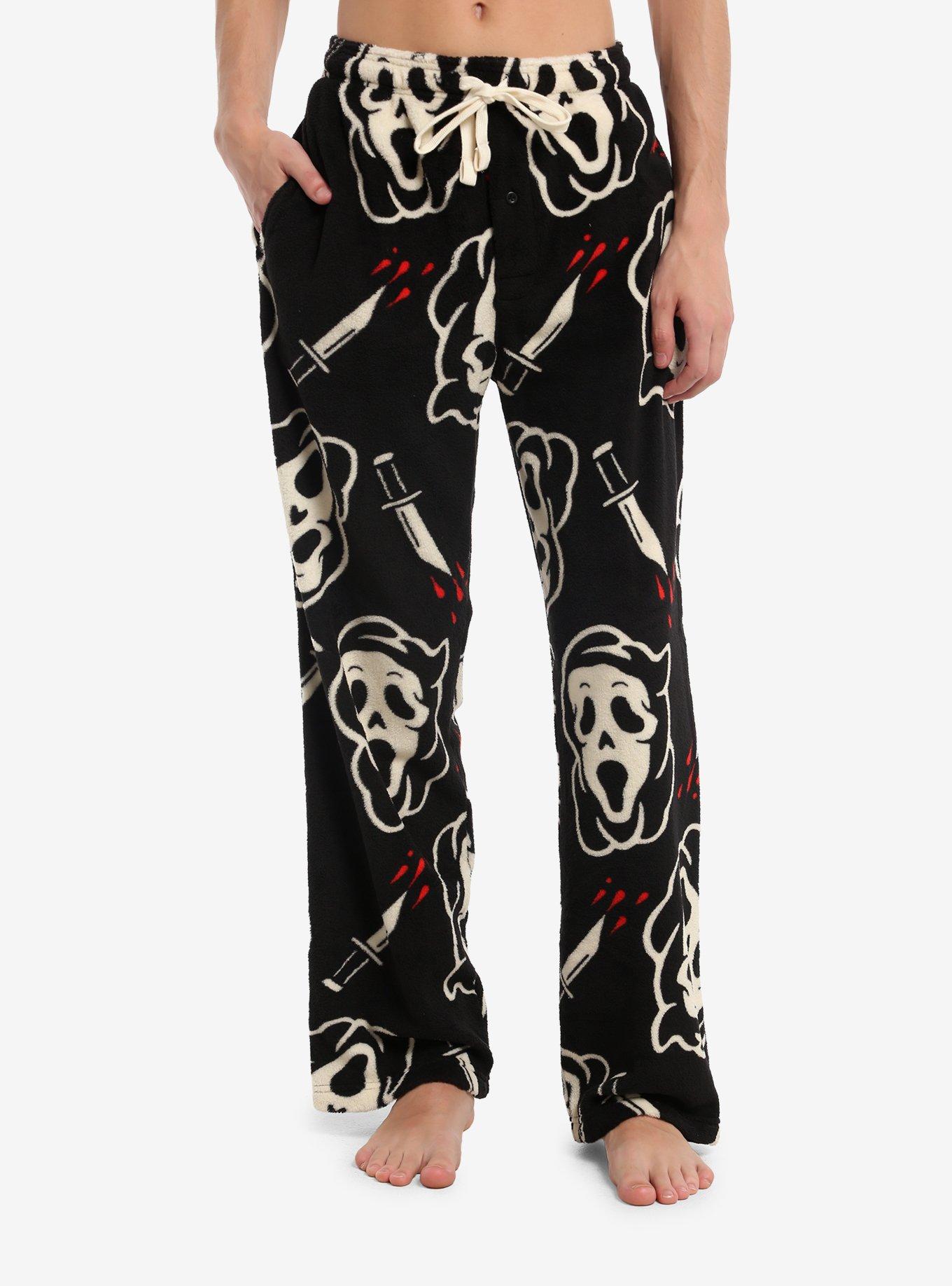 Ghost Face Mask Fuzzy Pajama Pants