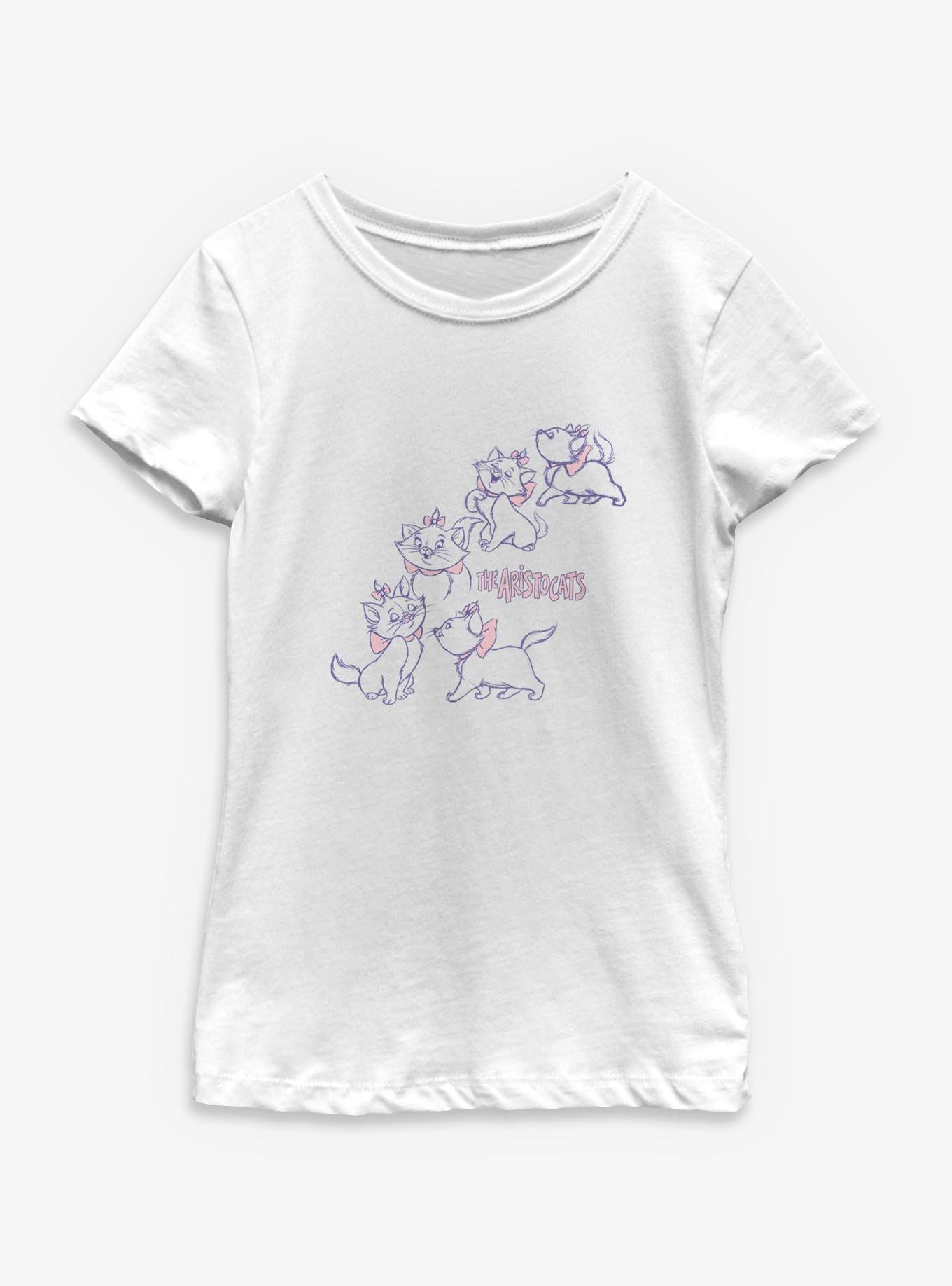 Disney The Aristocats Marie's Sketches Youth Girls T-Shirt, , hi-res