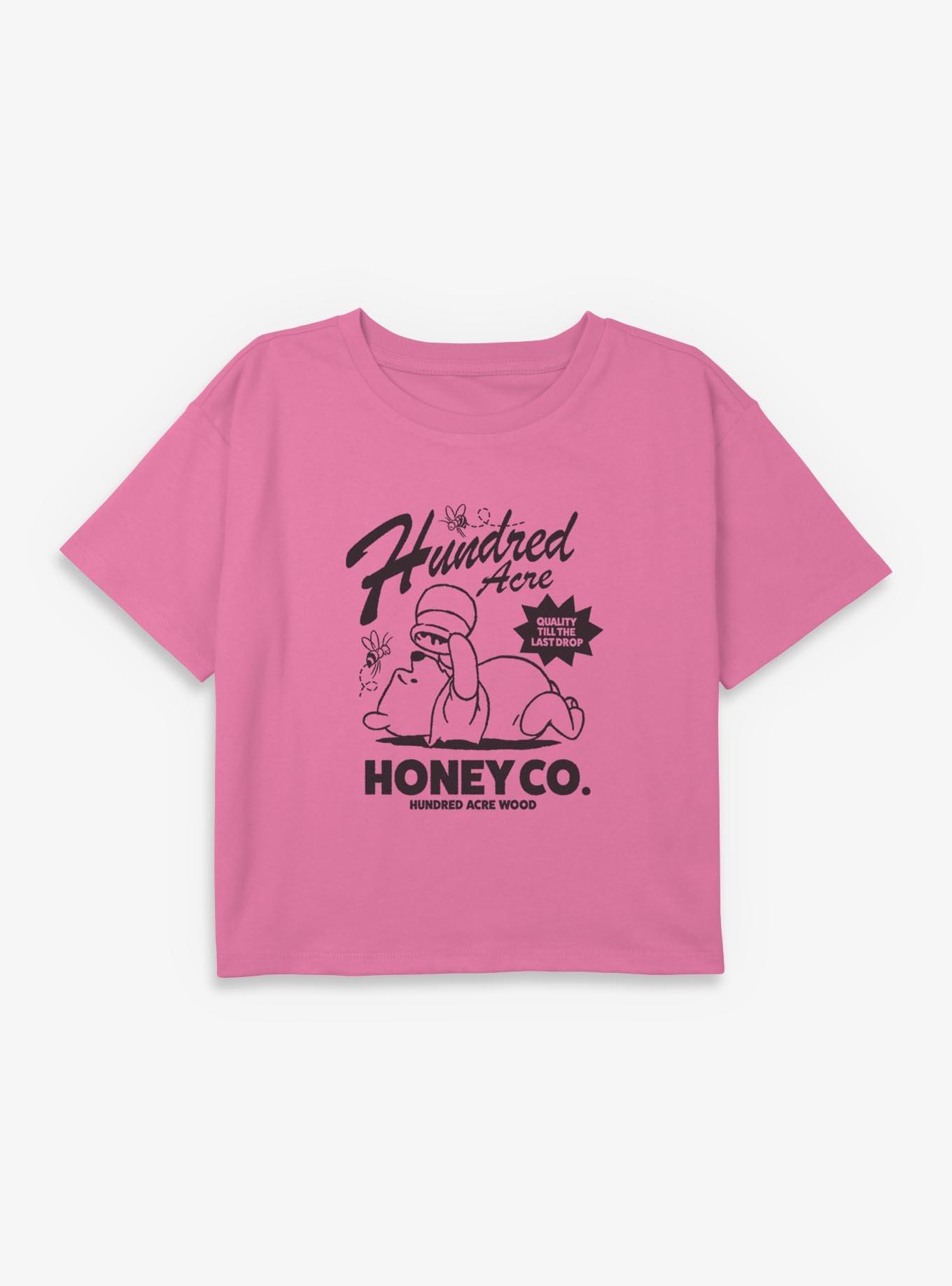 Disney Winnie The Pooh Honey Co Youth Girls Boxy Crop T-Shirt, , hi-res