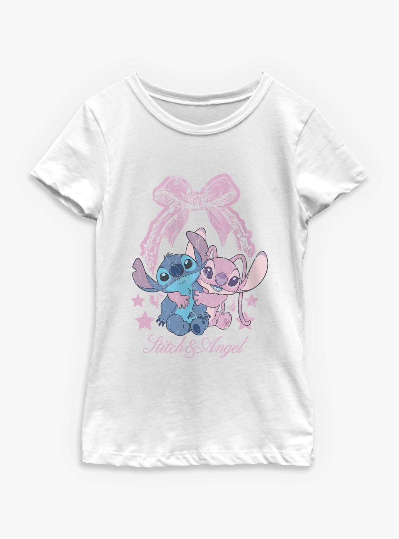 Disney Lilo & Stitch Stitch Angel Coquette Youth Girls T-Shirt, , hi-res