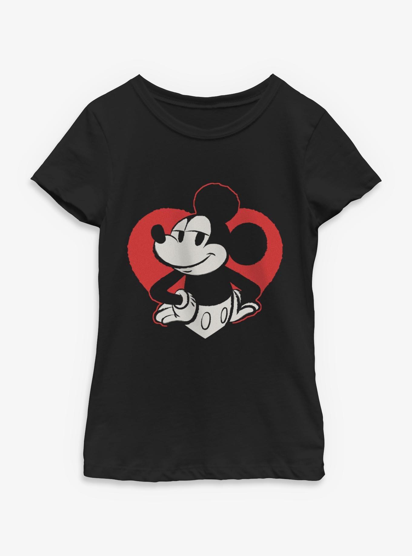 Disney Mickey Mouse Heart Portrait Youth Girls T-Shirt, , hi-res