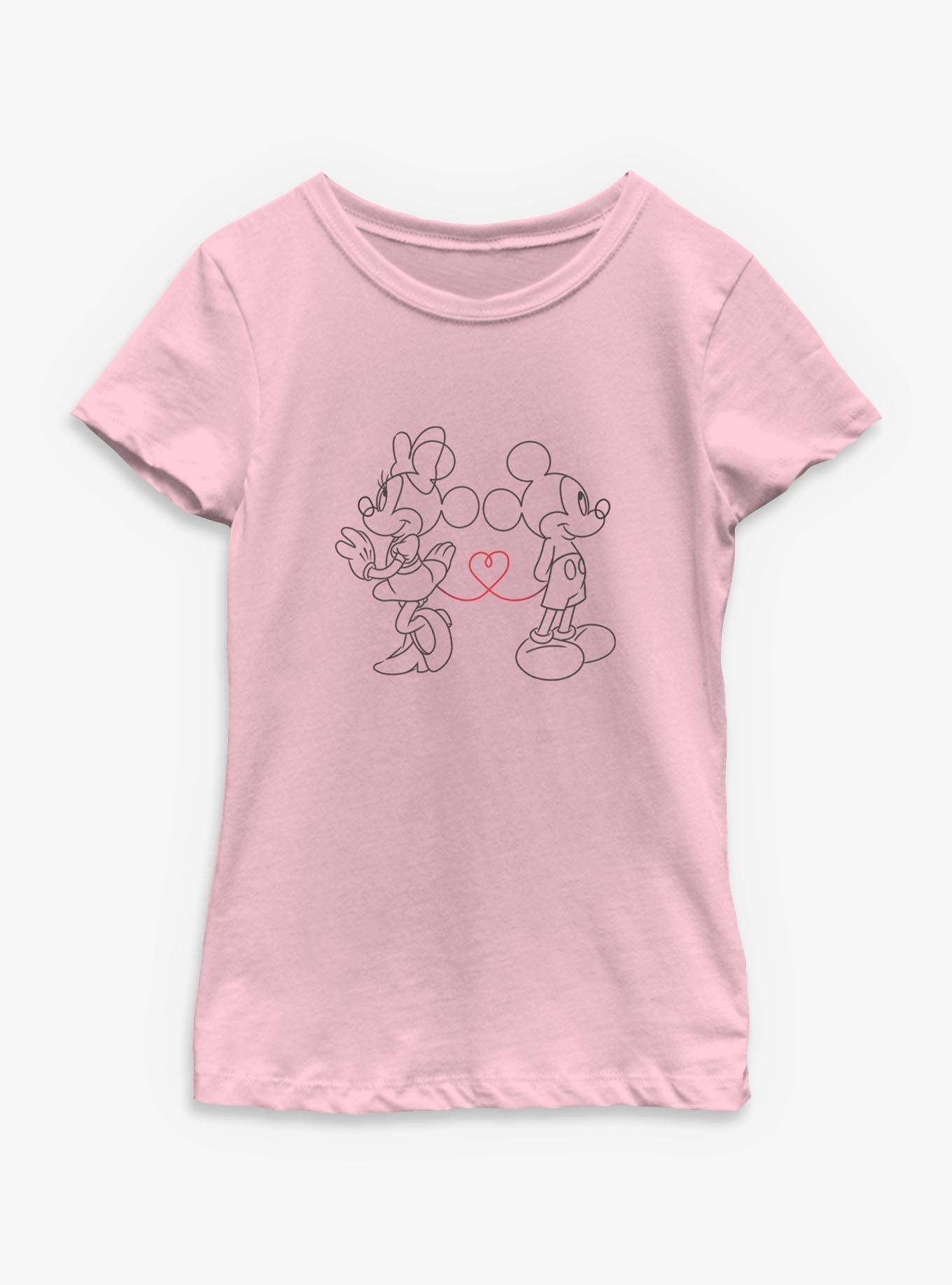 Disney Mickey Mouse Heart Strings With Minnie Youth Girls T-Shirt, , hi-res