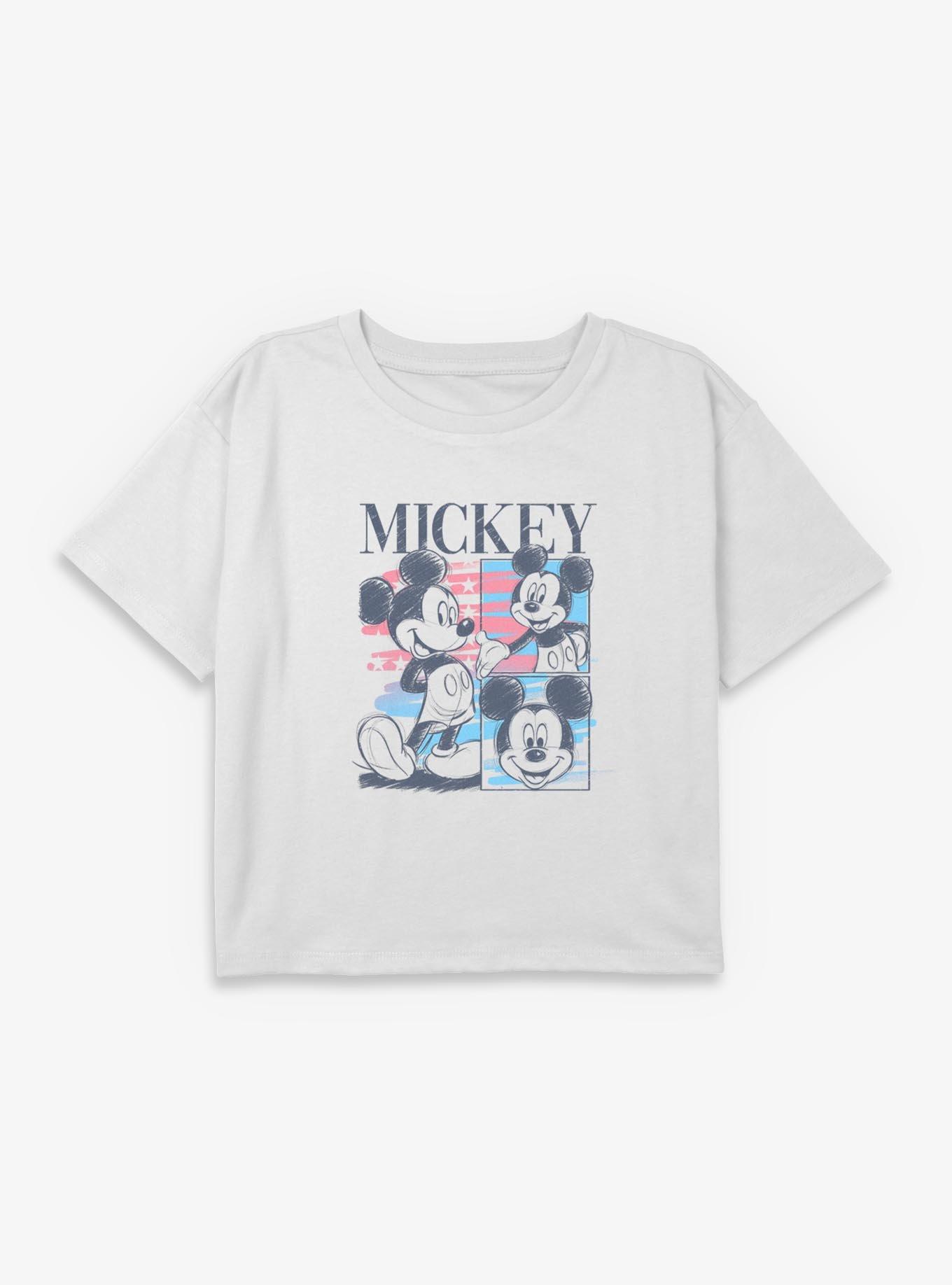Disney Mickey Mouse Mickey Star Youth Girls Boxy Crop T-Shirt, , hi-res