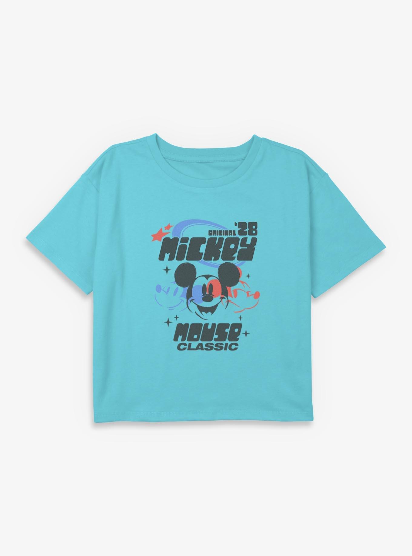 Disney Mickey Mouse Mickey Mouse Classic Retro  Youth Girls Boxy Crop T-Shirt, , hi-res