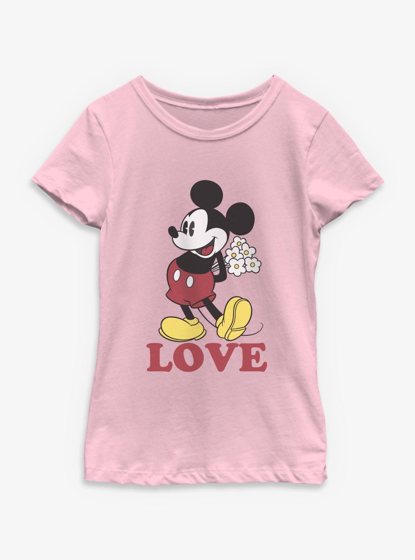 Disney Mickey Mouse Flowers Love Youth Girls T-Shirt, , hi-res
