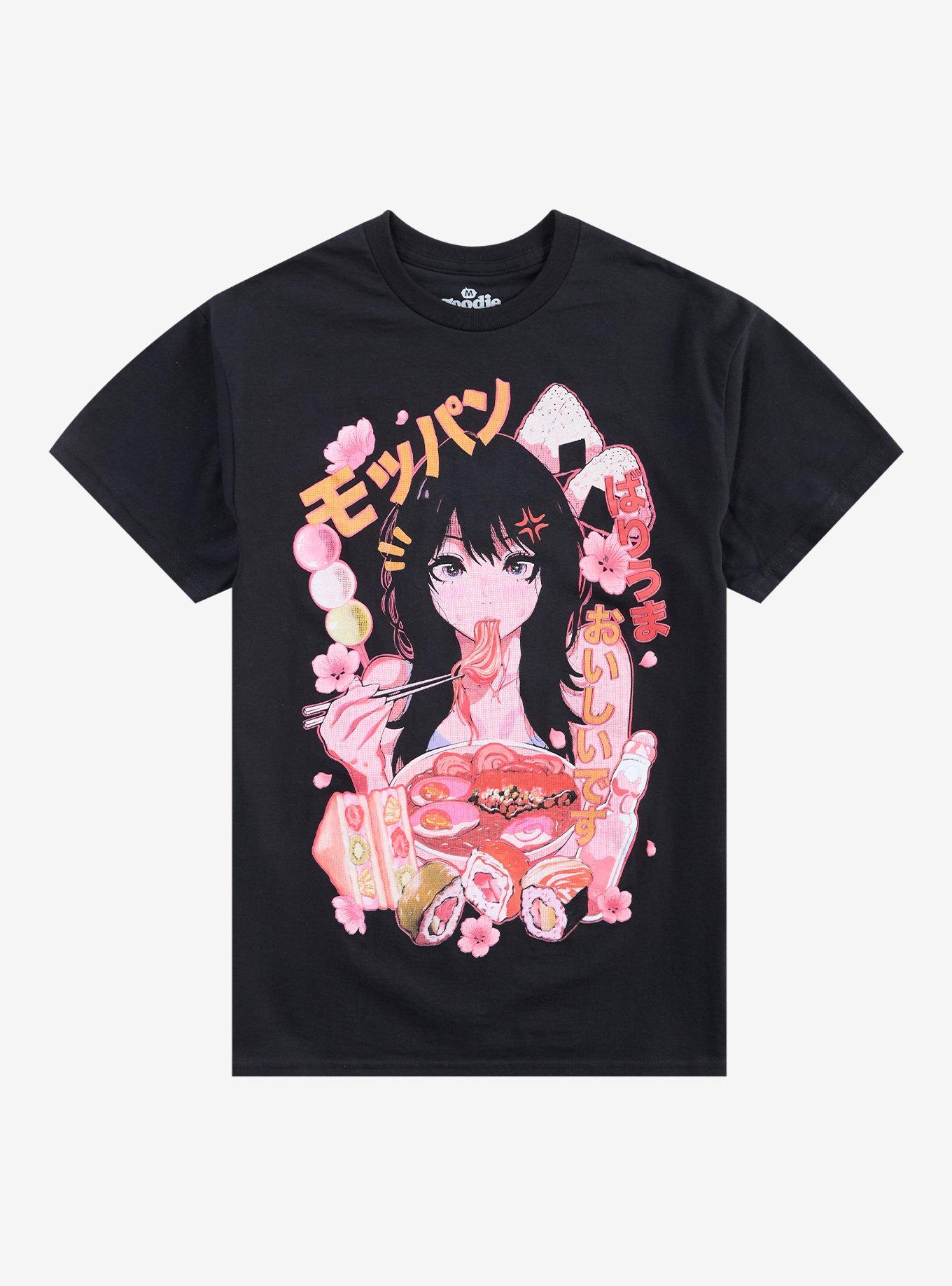 Mukbang Anime Girl T-Shirt By Goodie Two Sleeves, , hi-res