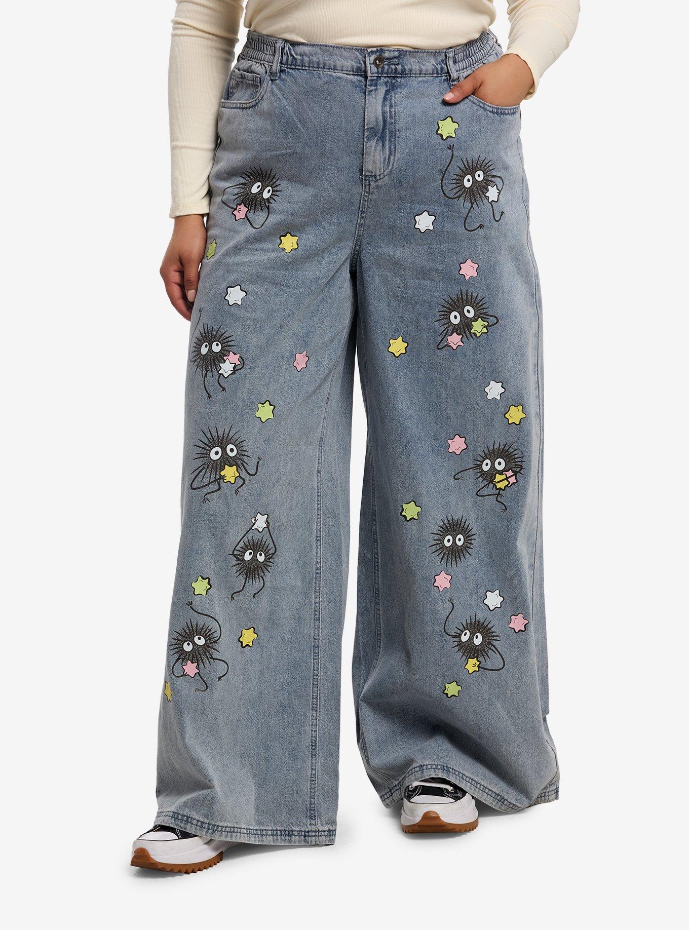 Studio Ghibli&reg; Spirited Away Soot Sprite Wide Leg Jeans Plus Size, , hi-res