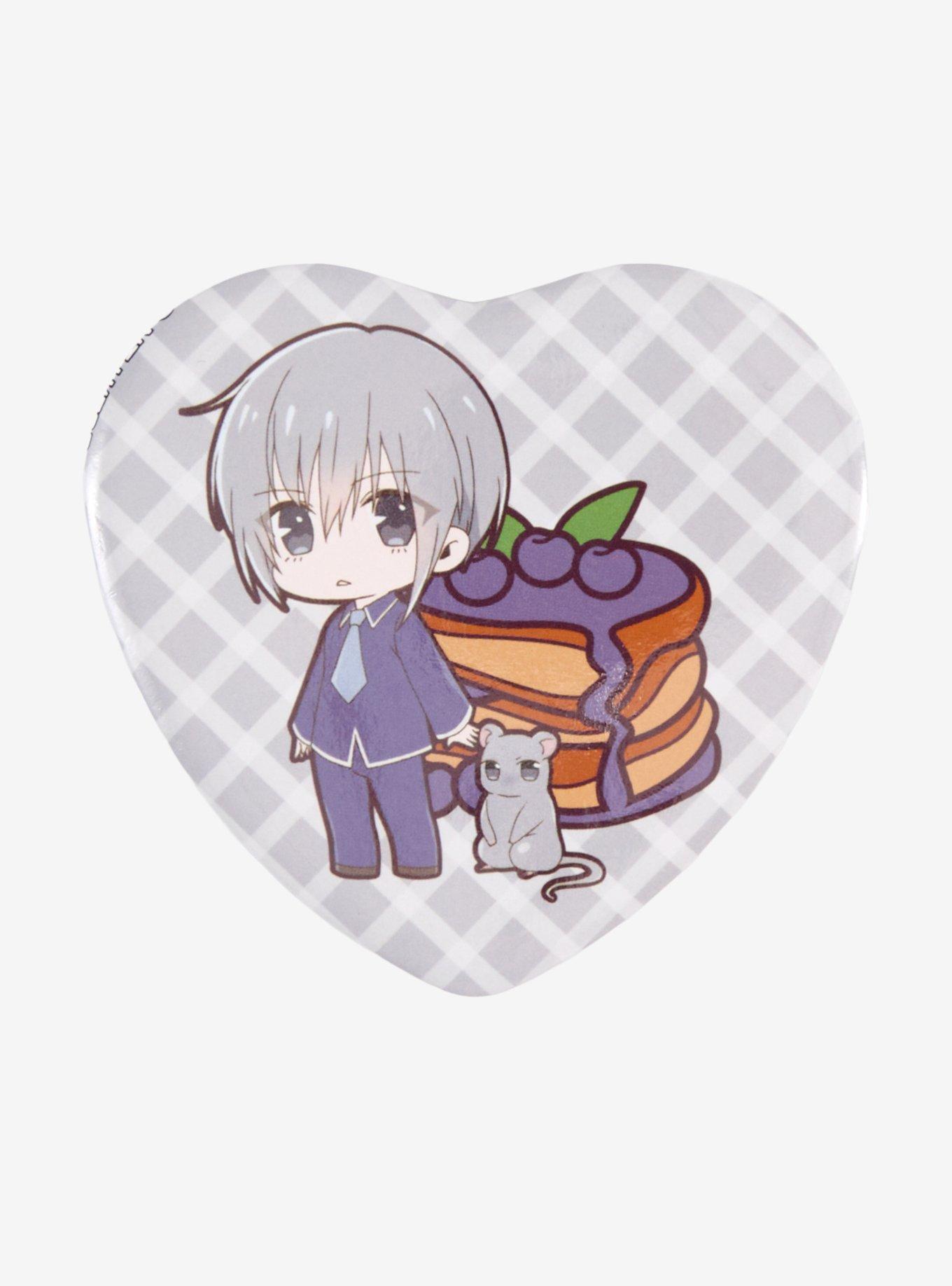 Fruits Basket Yuki Food Heart Button, , hi-res