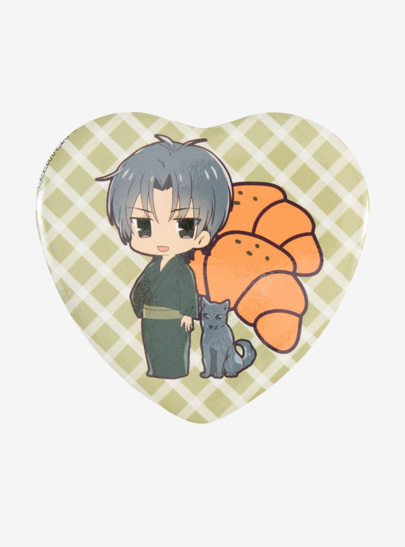 Fruits Basket Shigure Food Heart Button, , hi-res