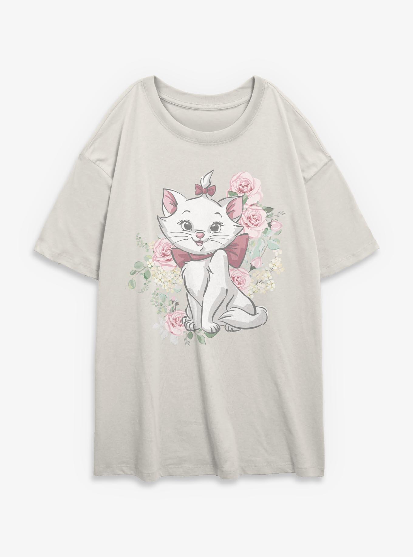 Disney The Aristocats Floral Marie Womens Oversized T-Shirt, , hi-res