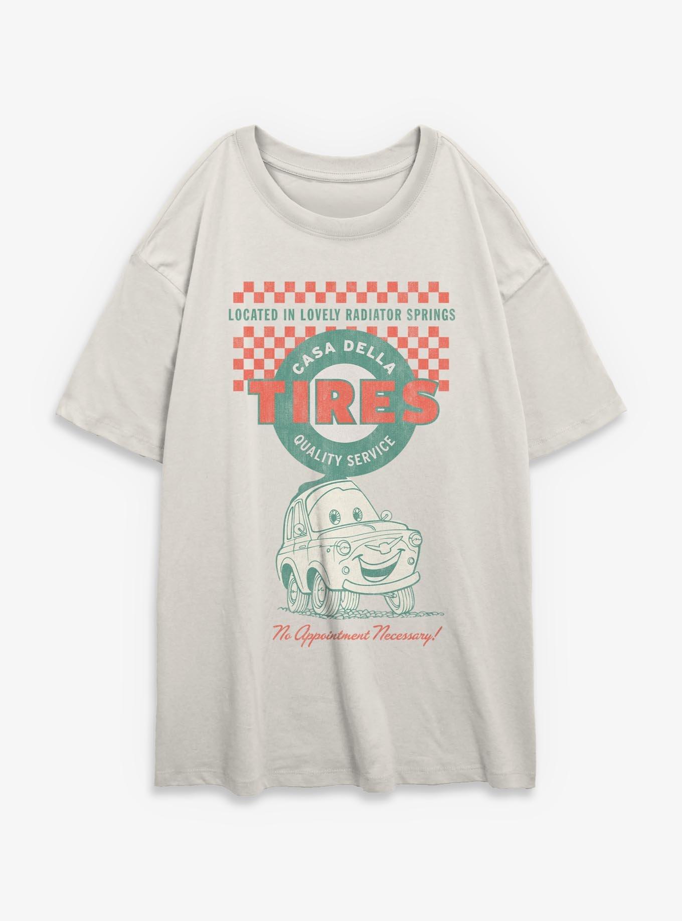 Disney Pixar Cars Casa Della Tires Quality Service Womens Oversized T-Shirt, , hi-res