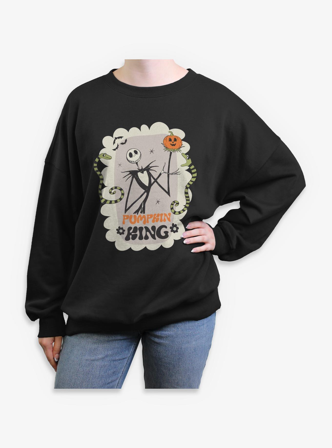 Disney The Nightmare Before Christmas Pumpkin King Frame Womens Oversized Sweatshirt