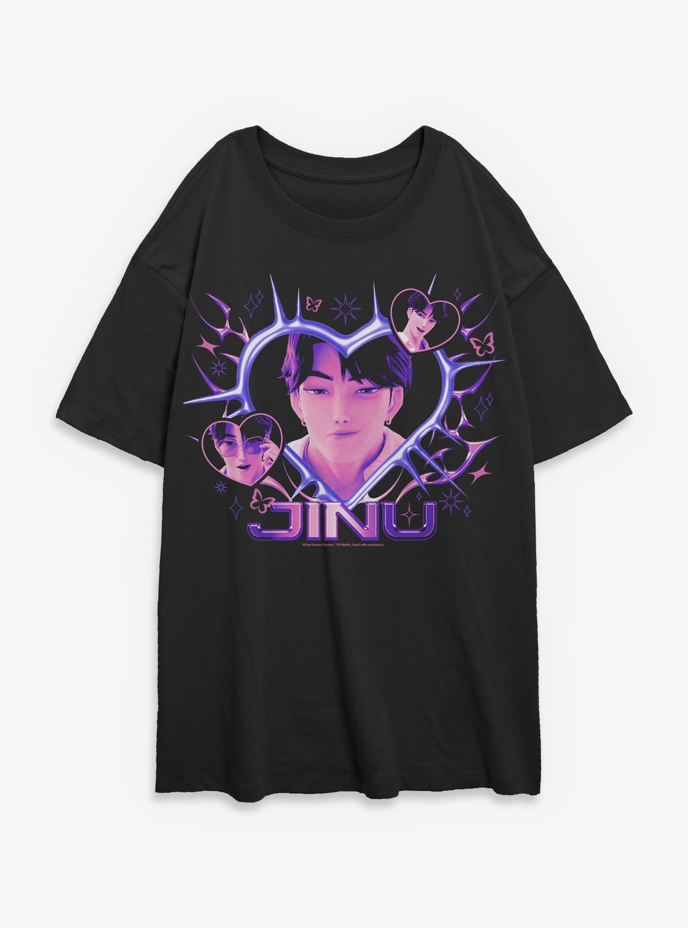 KPop Demon Hunters Jinu Hearts Womens Oversized T-Shirt, , hi-res