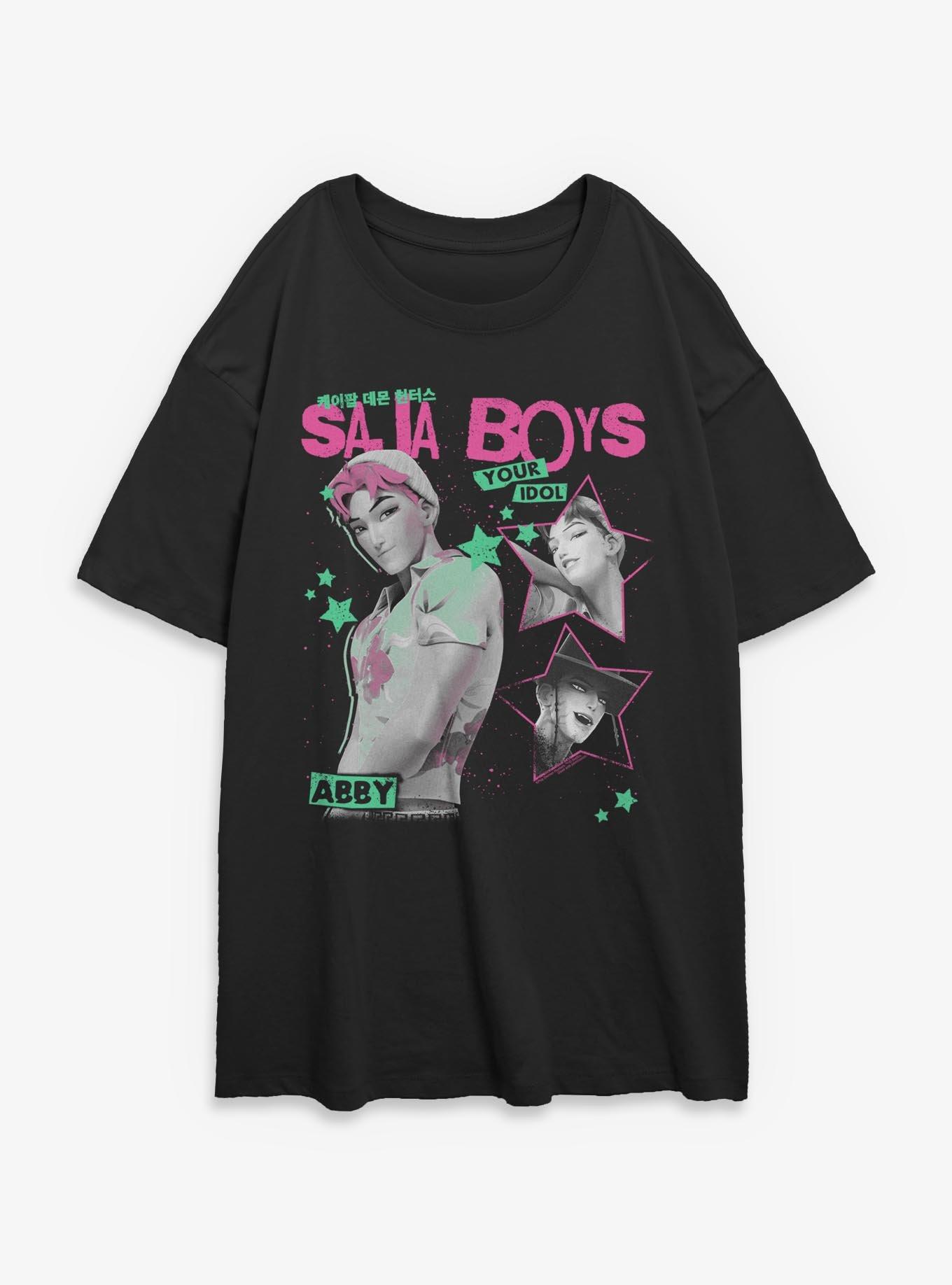 KPop Demon Hunters Saja Boys Abby Your Idol Womens Oversized T-Shirt, BLACK, hi-res