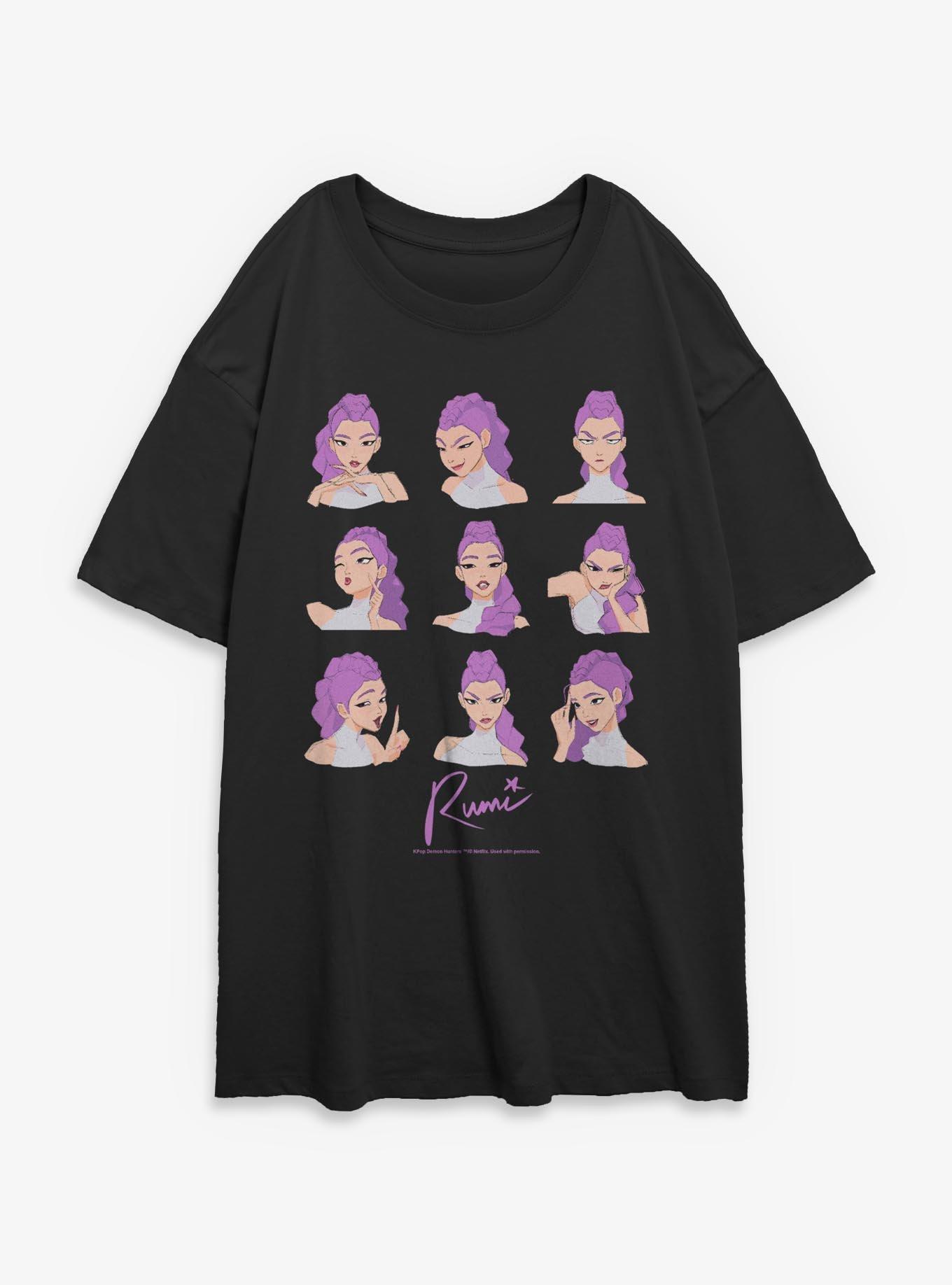 KPop Demon Hunters Huntrix Rumi Expressions Womens Oversized T-Shirt, , hi-res