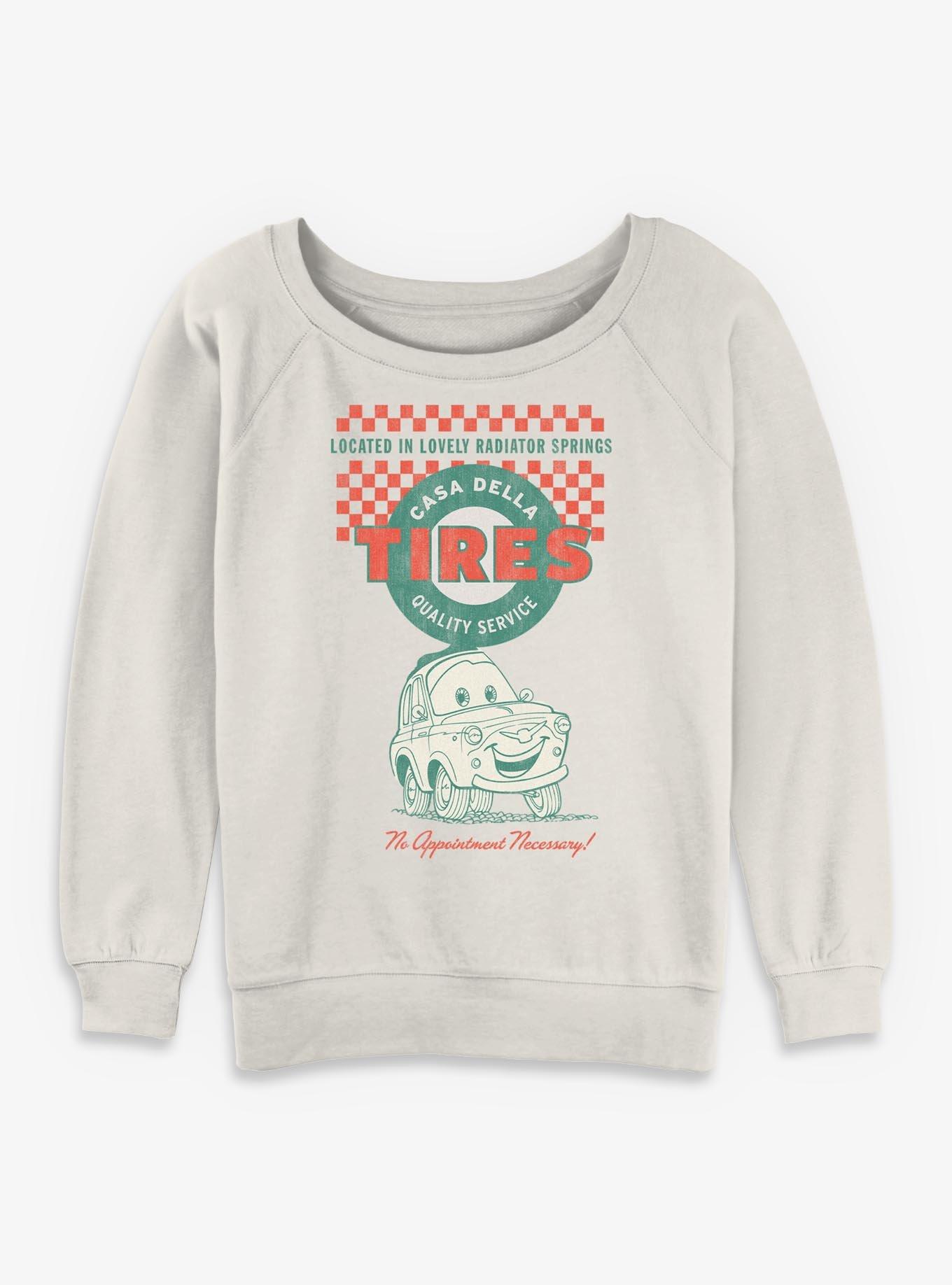 Disney Pixar Cars Casa Della Tires Quality Service Womens Slouchy Sweatshirt, , hi-res