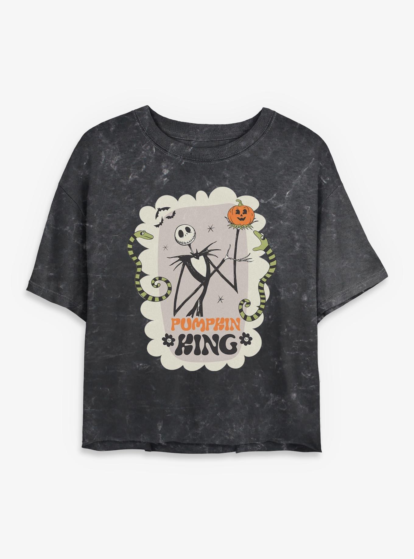 Disney The Nightmare Before Christmas Pumpkin King Frame Mineral Wash Womens Crop T-Shirt, , hi-res