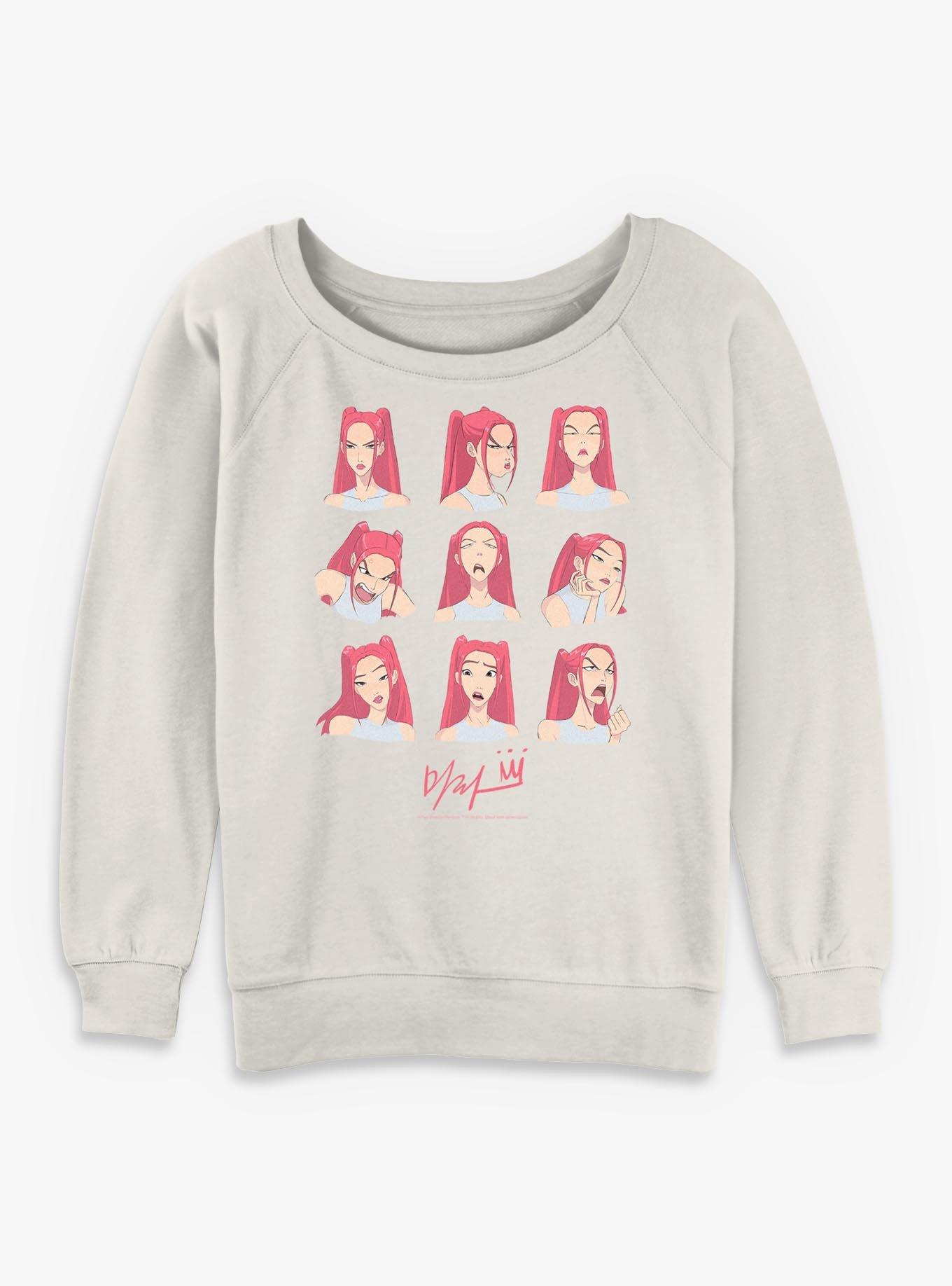 KPop Demon Hunters Huntrix Mira Expression Womens Slouchy Sweatshirt, , hi-res