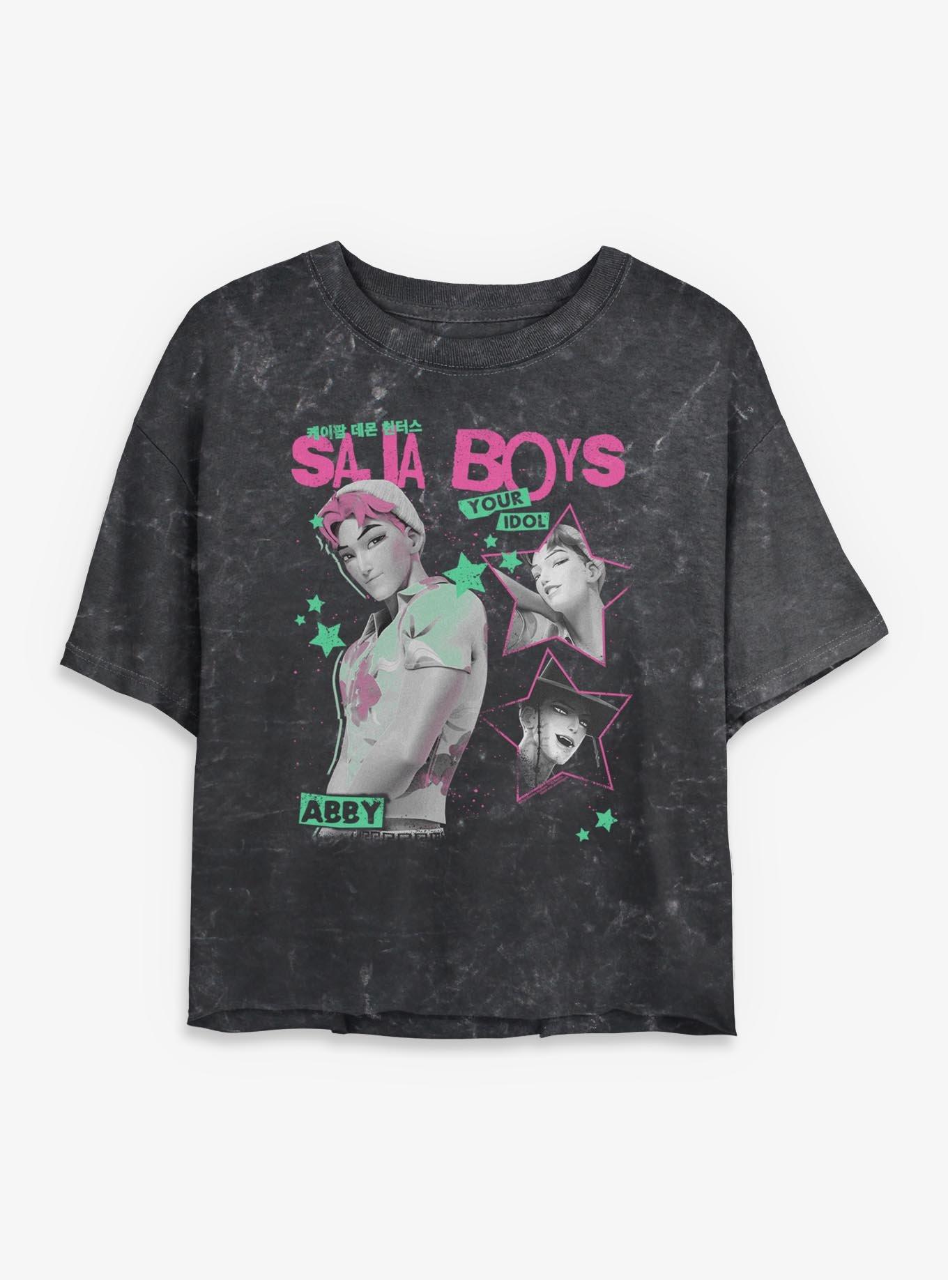 KPop Demon Hunters Saja Boys Abby Your Idol Mineral Wash Womens Crop T-Shirt, , hi-res