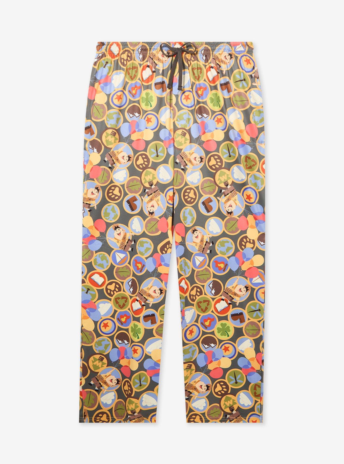 Disney Pixar Up Wilderness Explorer Badges Allover Print Sleep Pants - BoxLunch Exclusive, , hi-res