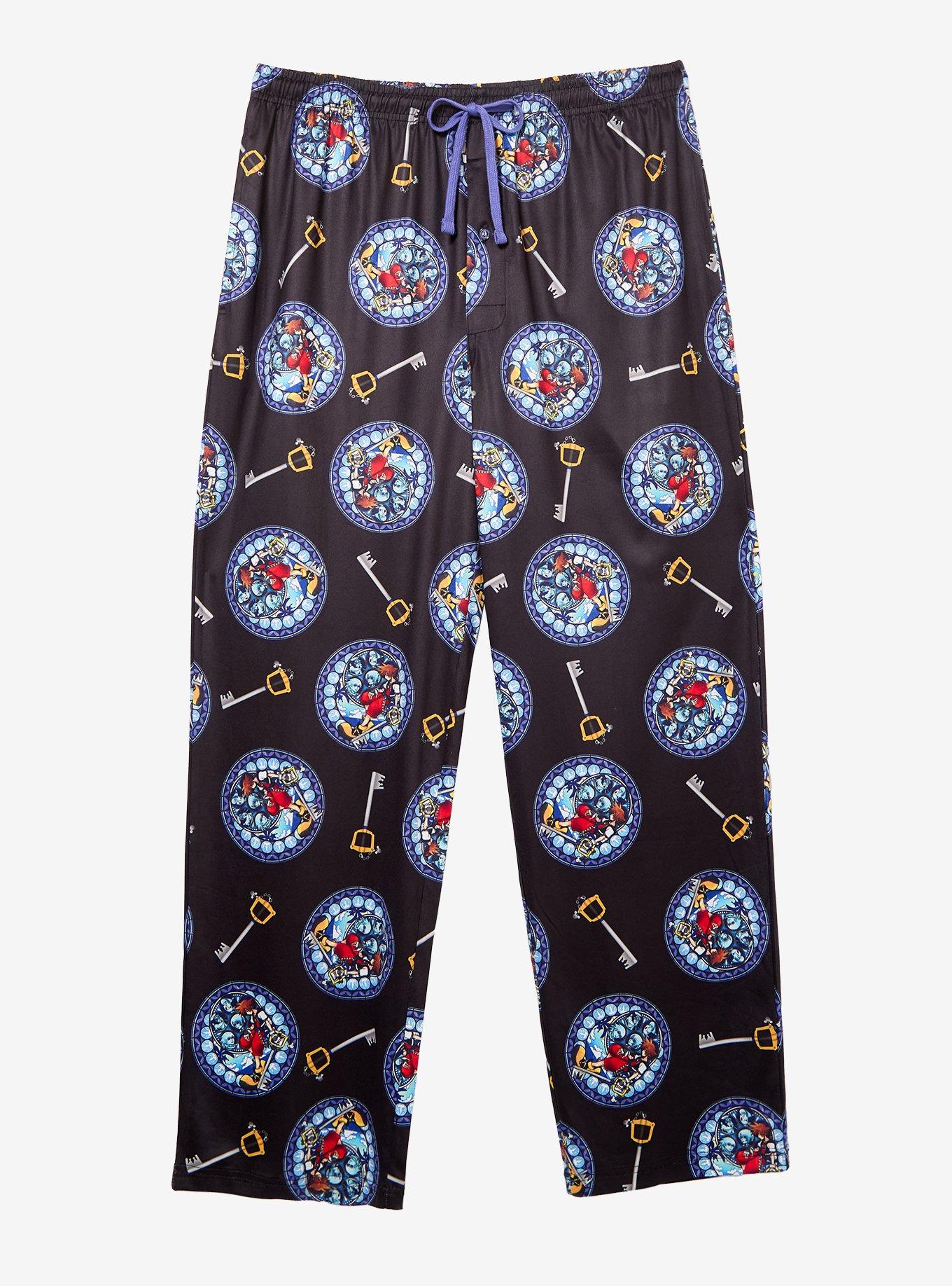 Disney Kingdom Hearts Stained Glass Window Allover Print Sleep Pants - BoxLunch Exclusive, , hi-res