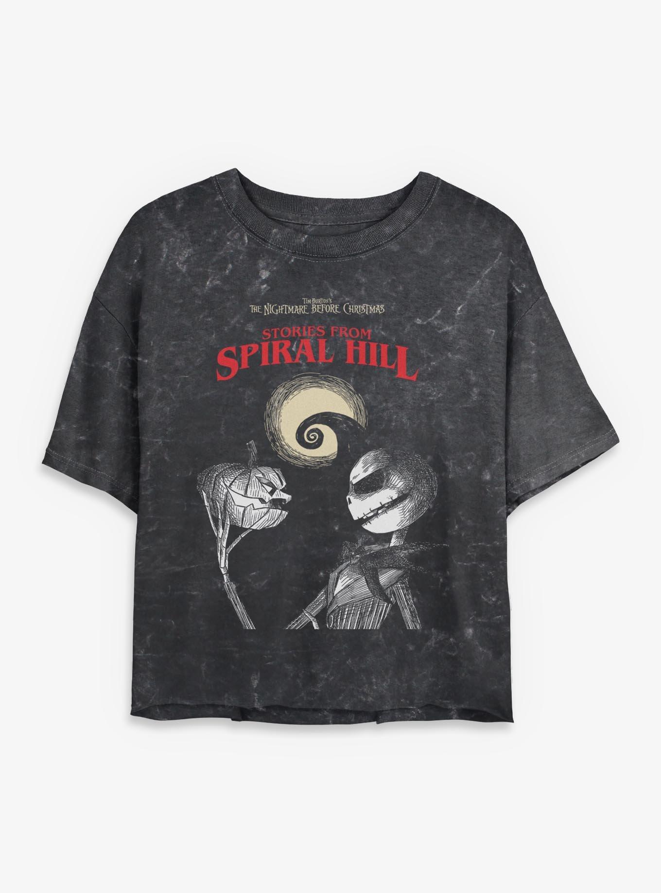 Disney The Nightmare Before Christmas Stories From Spiral Hill Mineral Wash Womens Crop T-Shirt, , hi-res