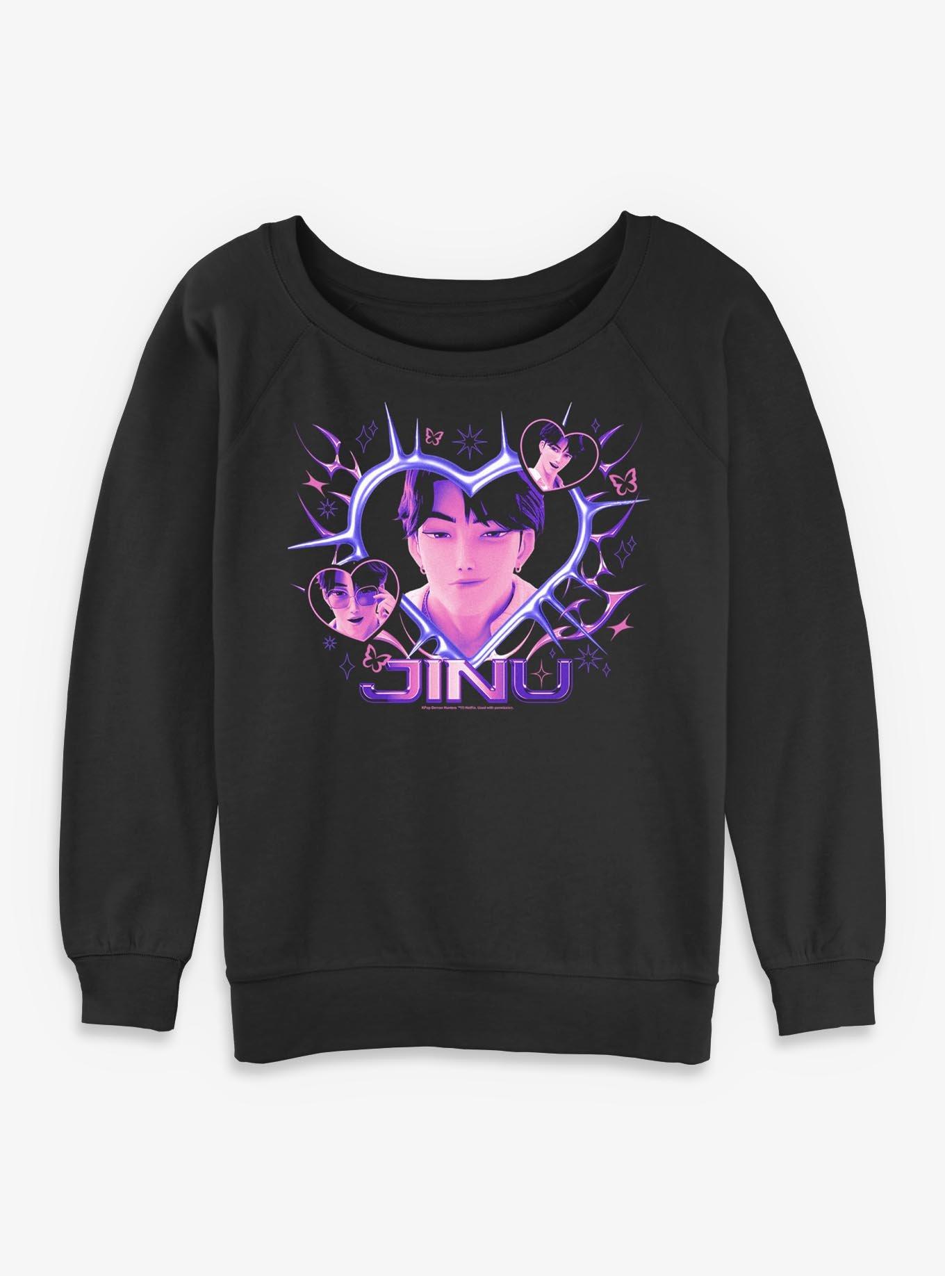 KPop Demon Hunters Jinu Hearts Womens Slouchy Sweatshirt, , hi-res