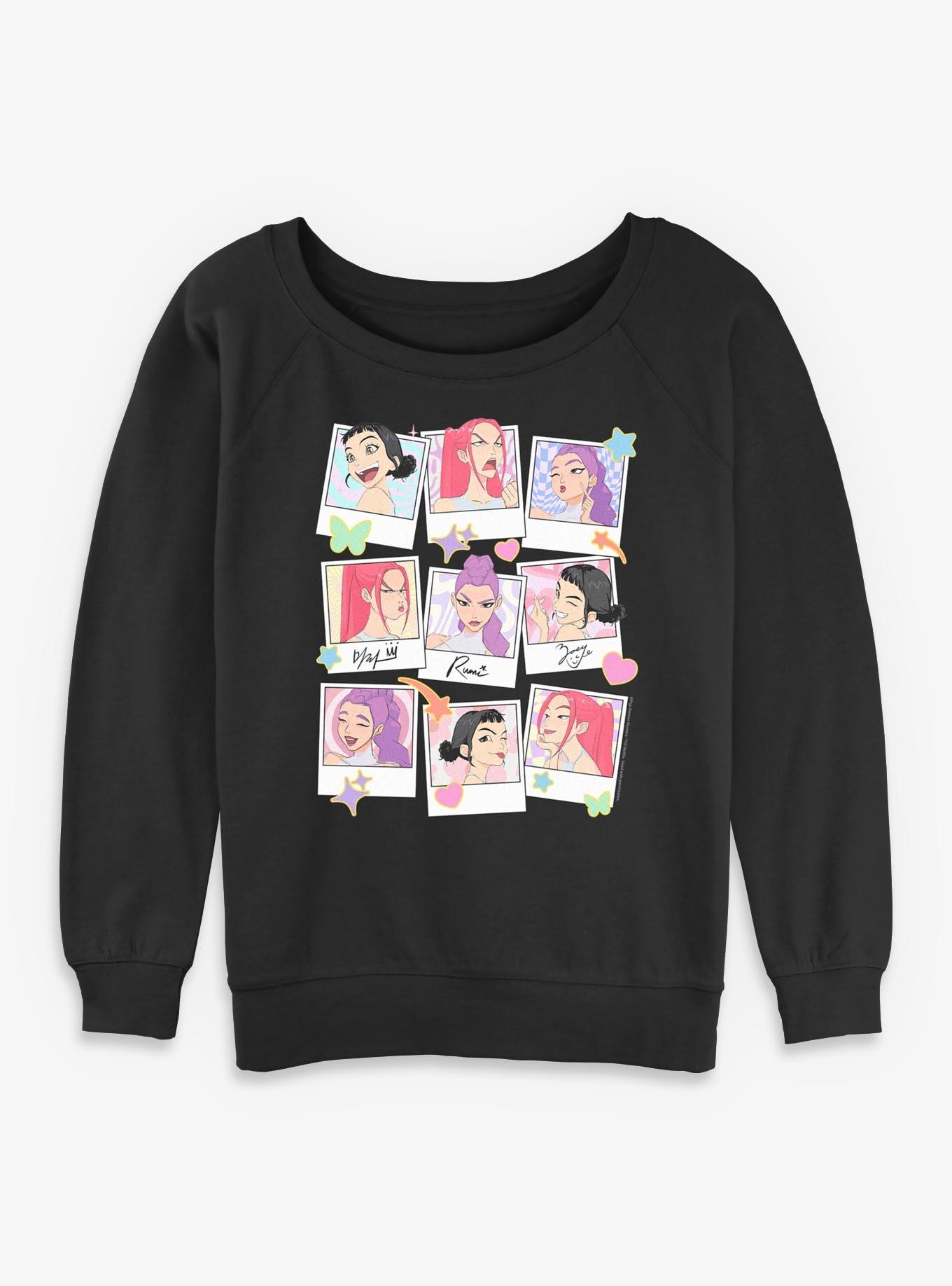 KPop Demon Hunters HUNTR/X Polaroid Photos Womens Slouchy Sweatshirt, , hi-res
