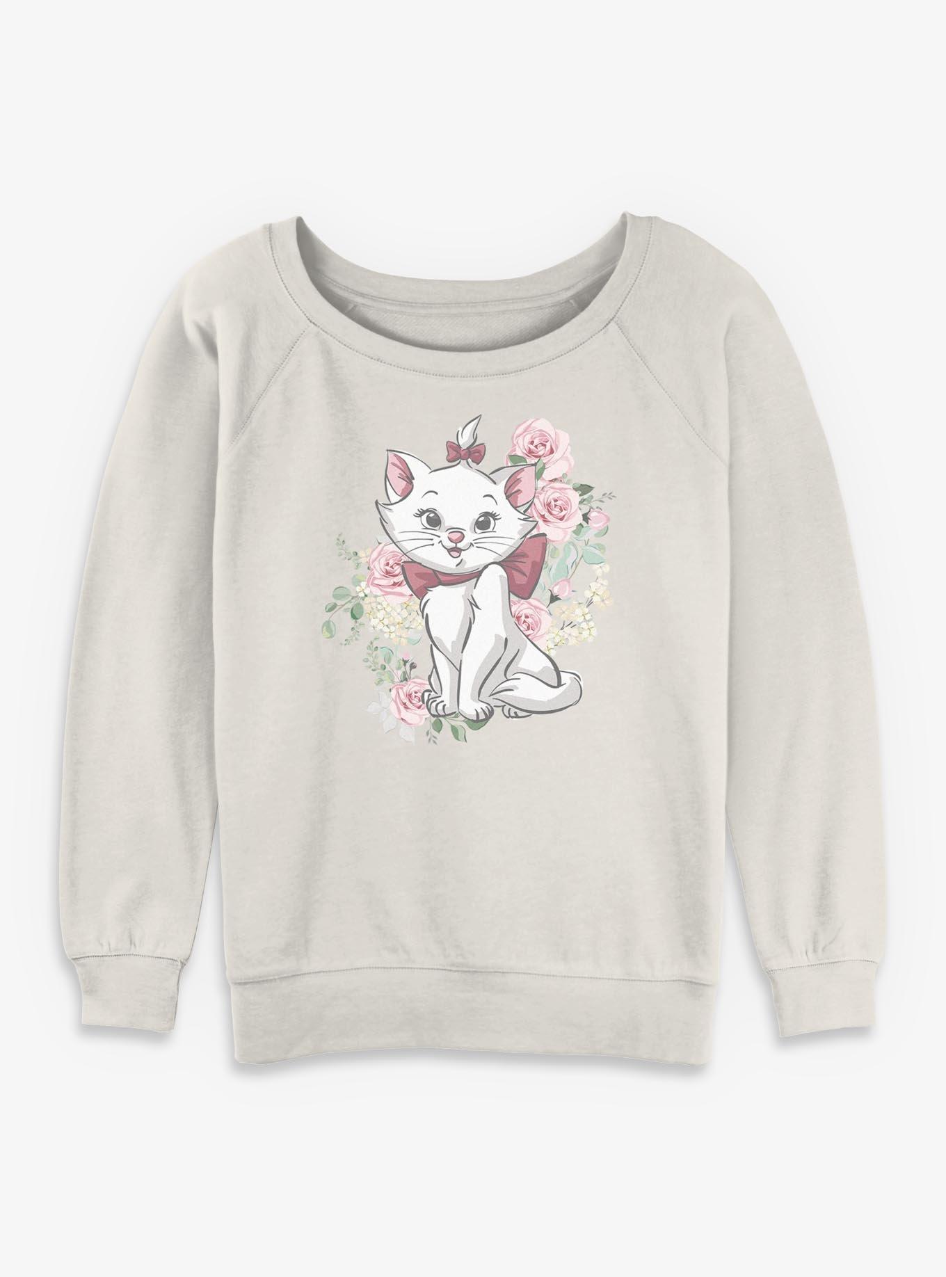Disney The Aristocats Floral Marie Womens Slouchy Sweatshirt, , hi-res