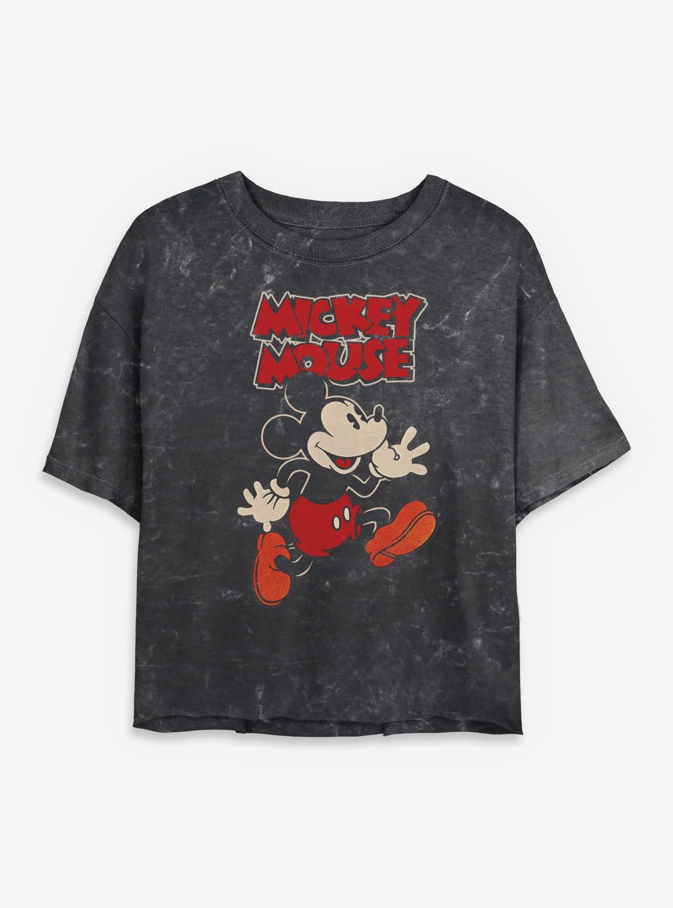 Disney Mickey Mouse Classic Mineral Wash Womens Crop T-Shirt, , hi-res