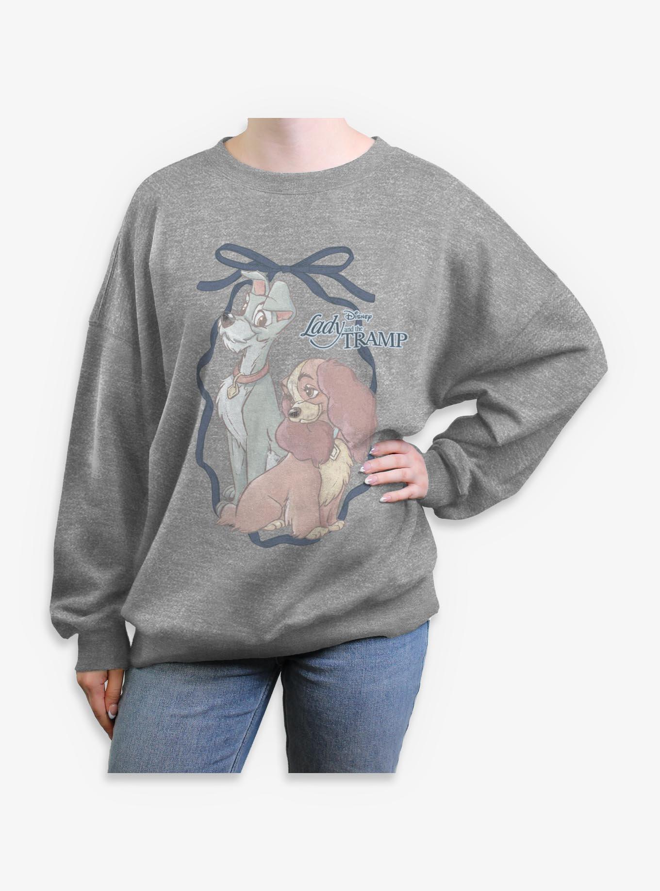 Disney Lady And The Tramp Bow Romance Womens Oversized Sweatshirt, , hi-res