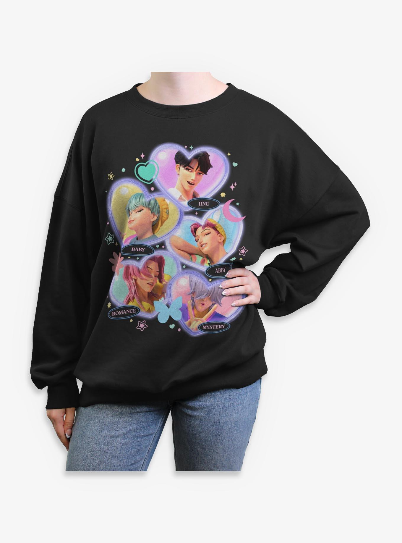 KPop Demon Hunters Saja Boys Heart Pose Womens Oversized Sweatshirt, , hi-res