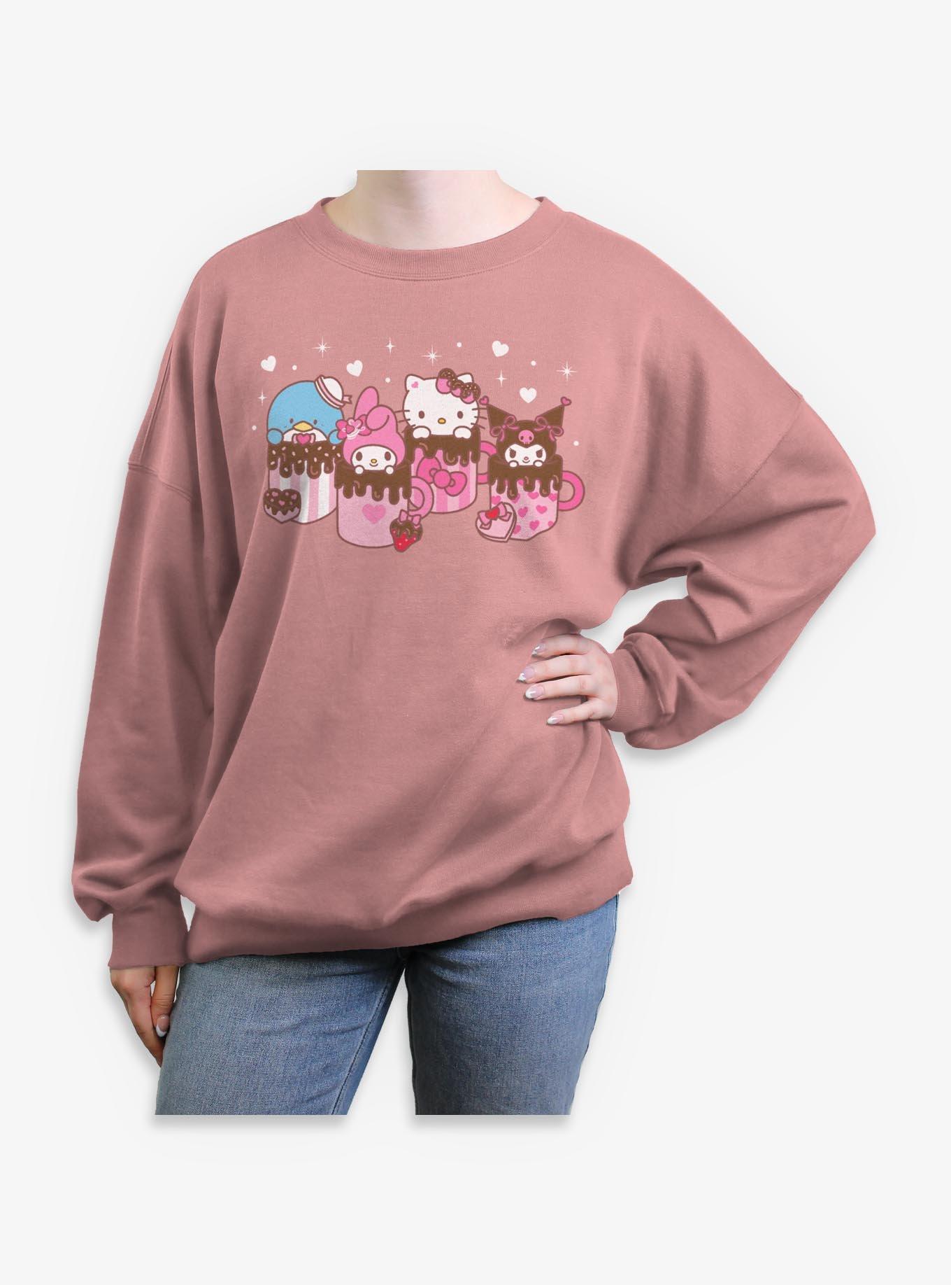 Sanrio Hello Kitty Mug Friends Girls Oversized Sweatshirt, , hi-res