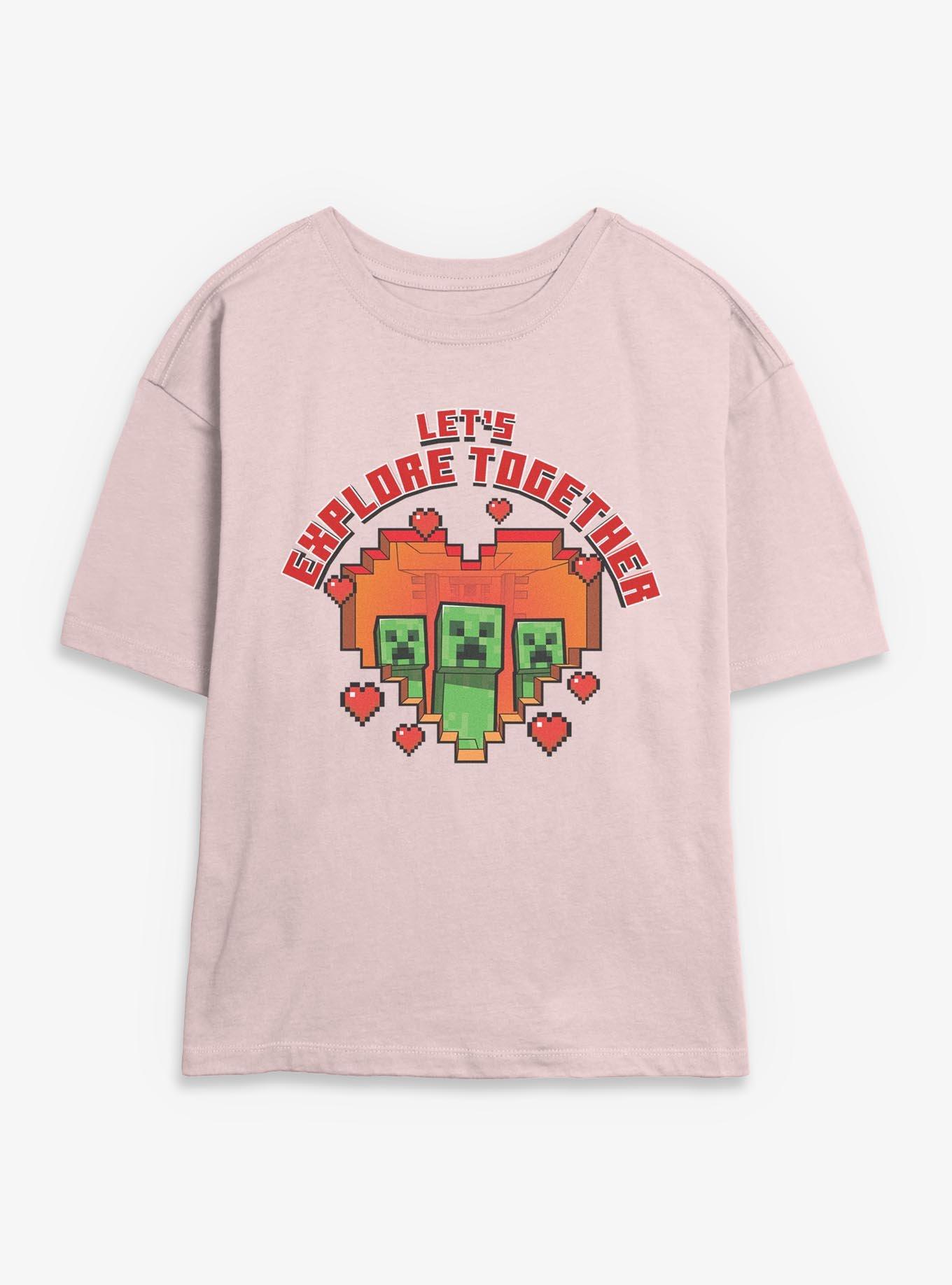 Minecraft Let's Explore Together Creeper Girls Skimmer T-Shirt, , hi-res