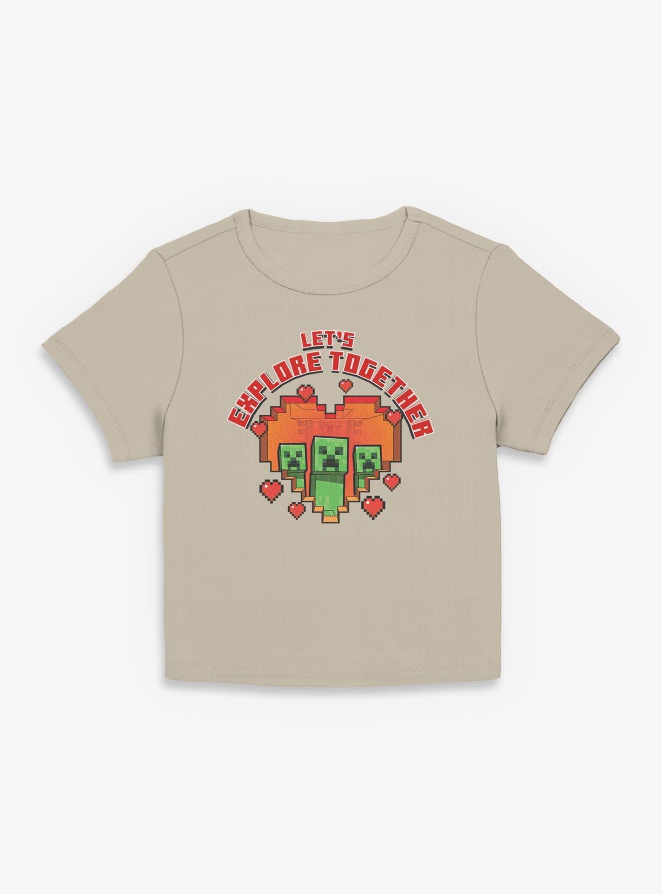 Minecraft Let's Explore Together Creeper Girls Baby T-Shirt