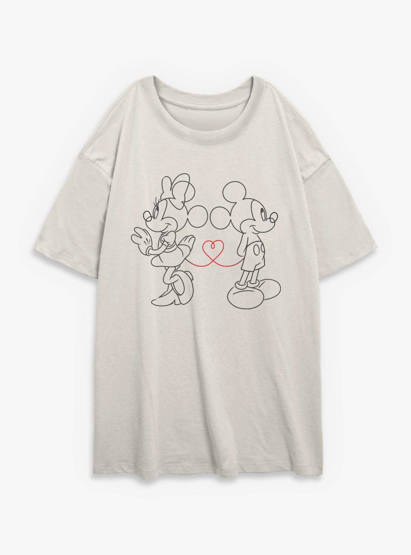 Disney Mickey Mouse & Minnie Mouse Heart String Girls Oversized T-Shirt, , hi-res