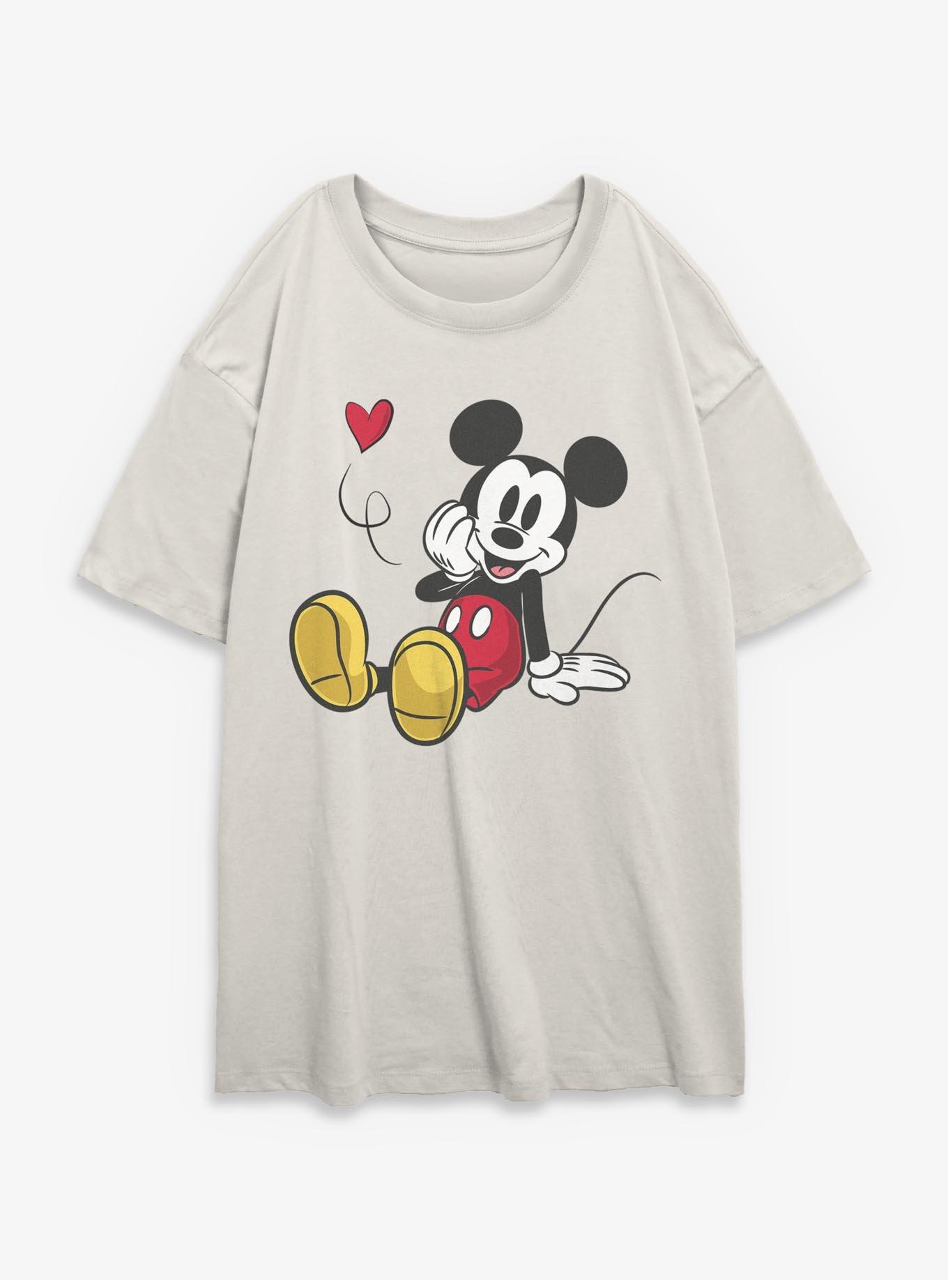 Disney Mickey Mouse Heart Girls Oversized T-Shirt