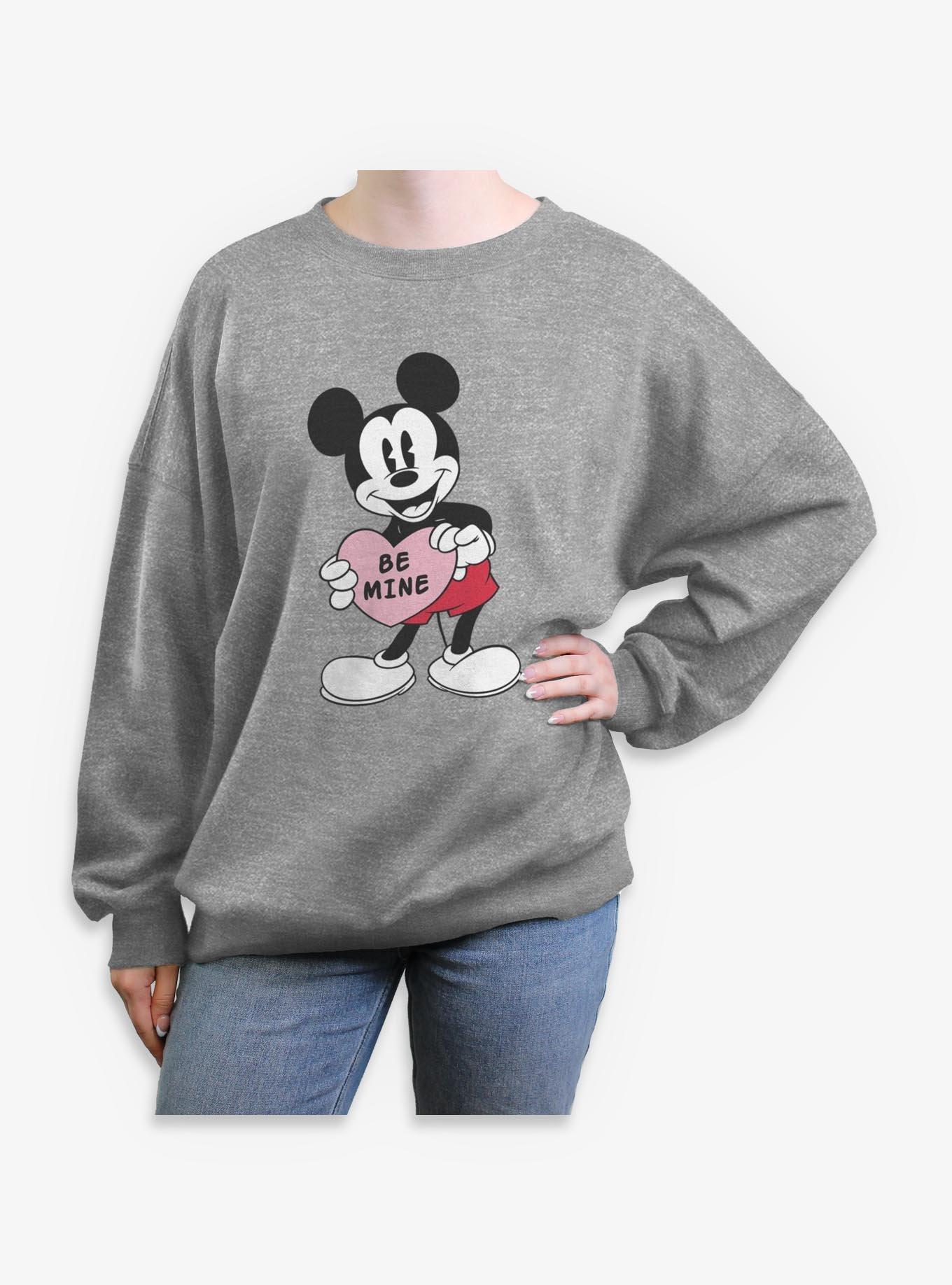 Disney Mickey Mouse Be Mine Heart Girls Oversized Sweatshirt, , hi-res