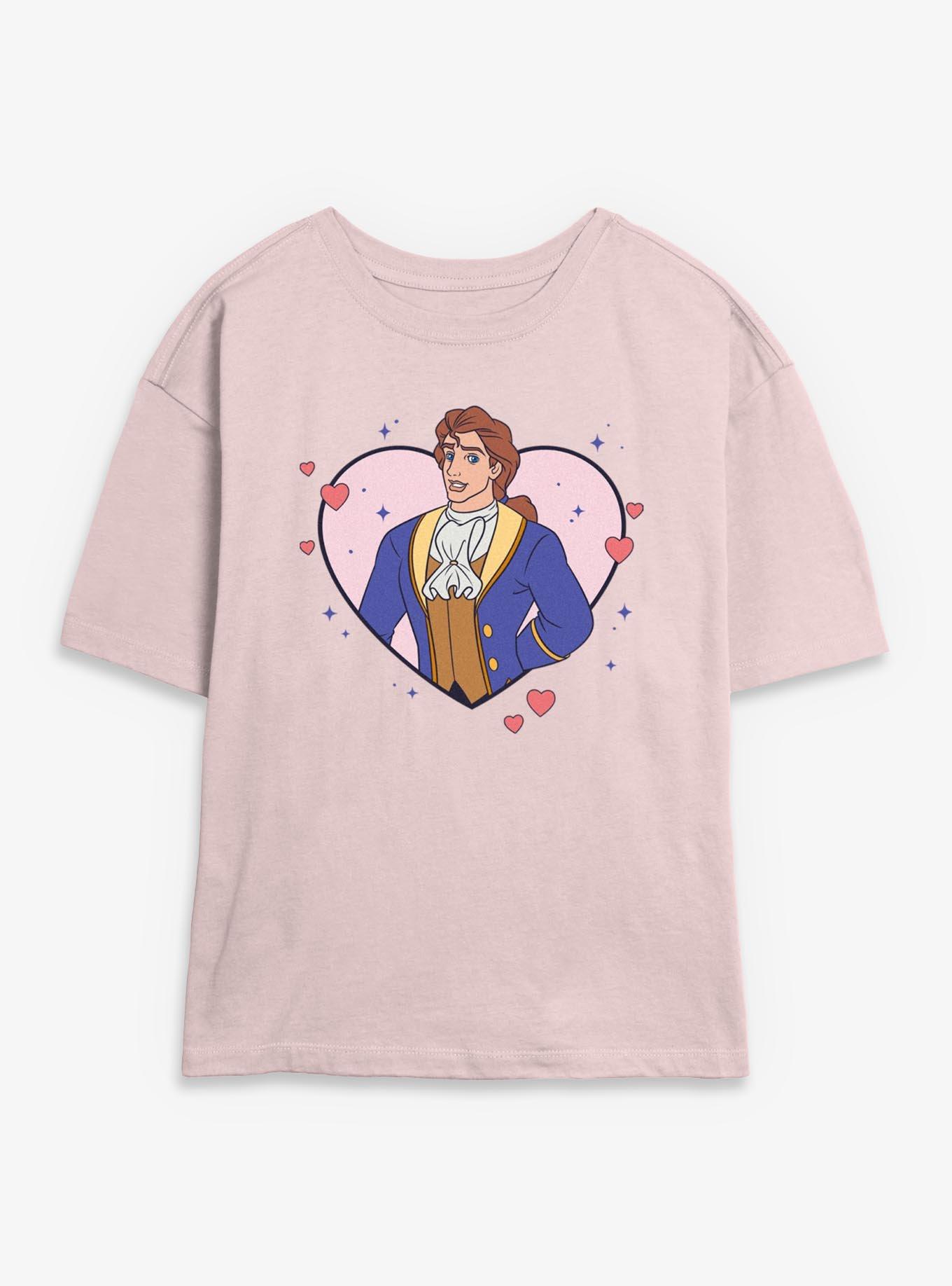 Disney Princesses Prince Adam Heart Lockup Girls Skimmer T-Shirt, , hi-res