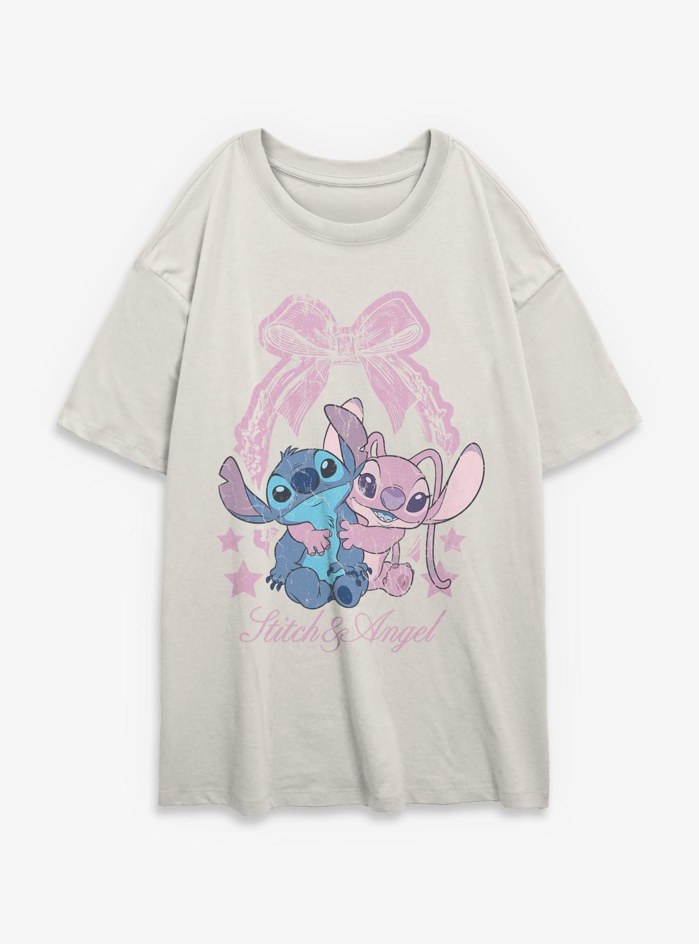 Disney Lilo & Stitch Angel Coquette Girls Oversized T-Shirt