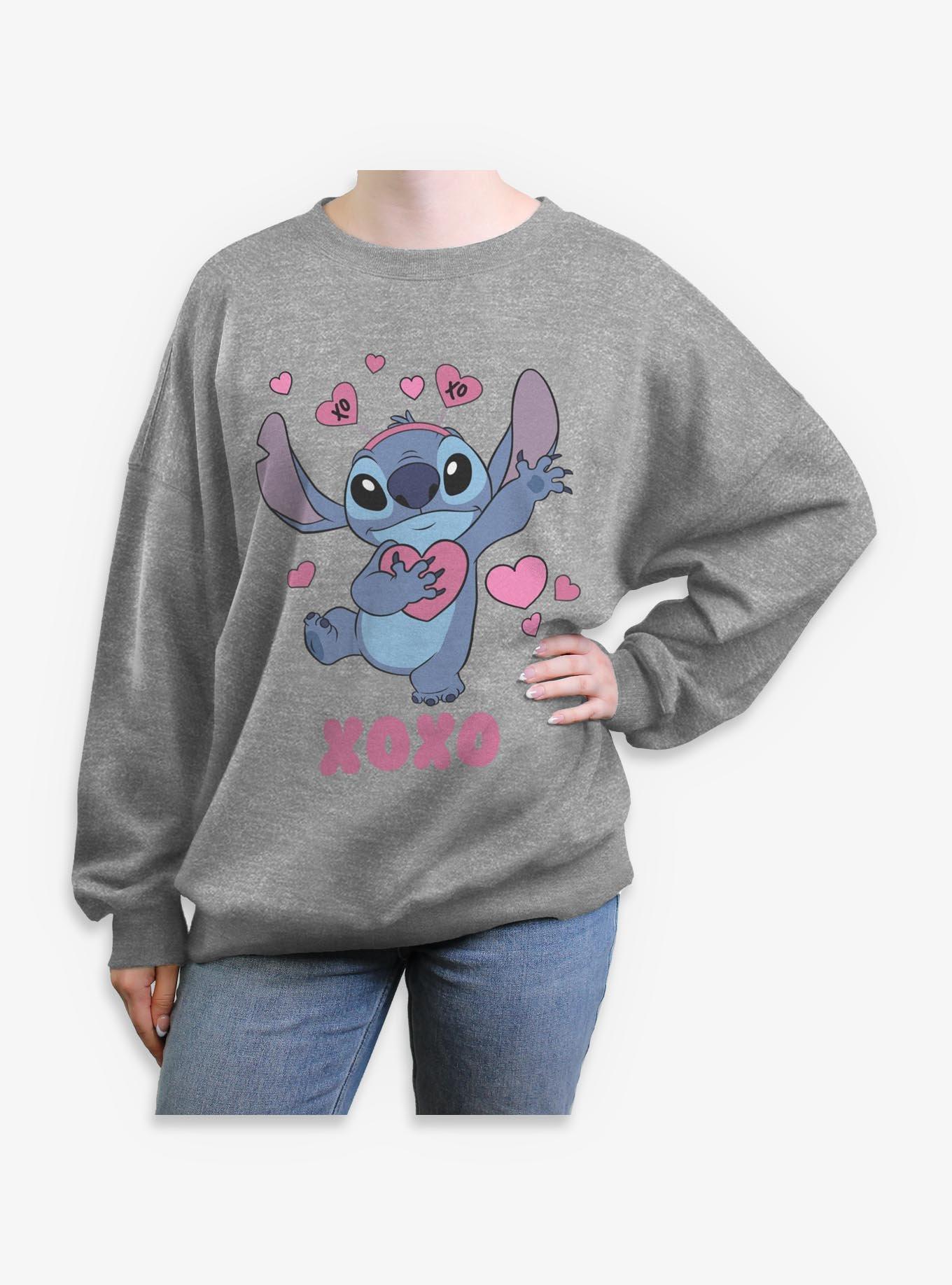 Disney Lilo & Stitch Xoxo Stitch Girls Oversized Sweatshirt, , hi-res
