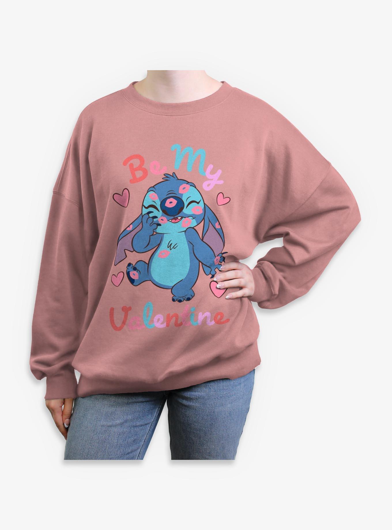 Disney Lilo & Stitch Be My Valentine Girls Oversized Sweatshirt, , hi-res