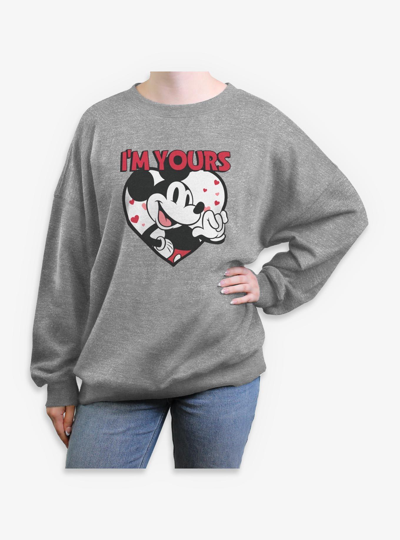 Disney Mickey Mouse Heart Pop Out Girls Oversized Sweatshirt