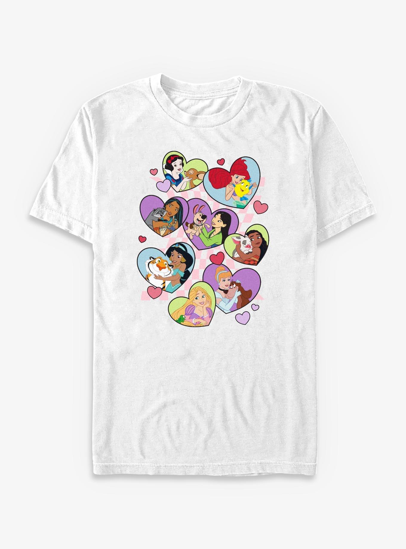 Disney Princesses Pets And Hearts T-Shirt