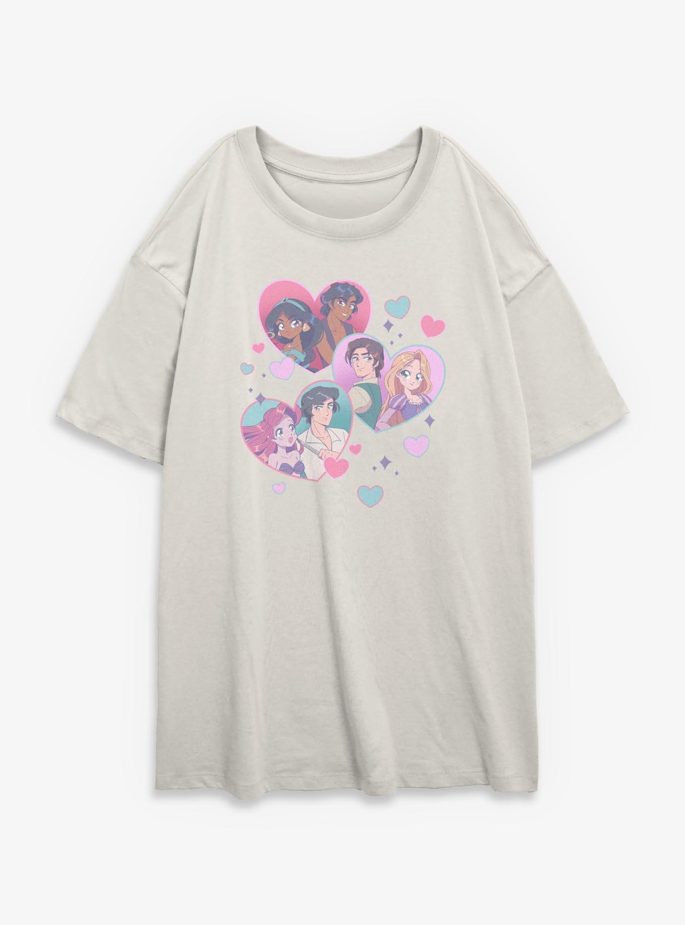 Disney Princesses Manga Love Girls Oversized T-Shirt, , hi-res