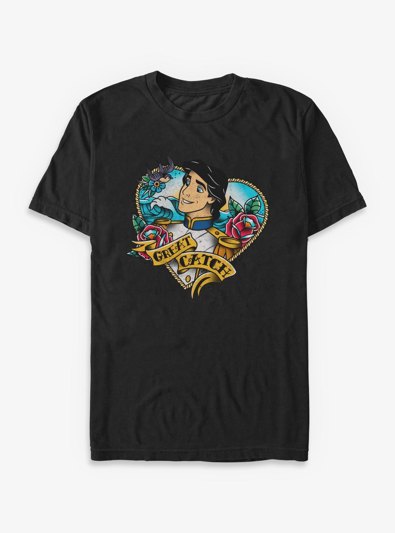 Disney The Little Mermaid Eric Inked Heart T-Shirt, , hi-res