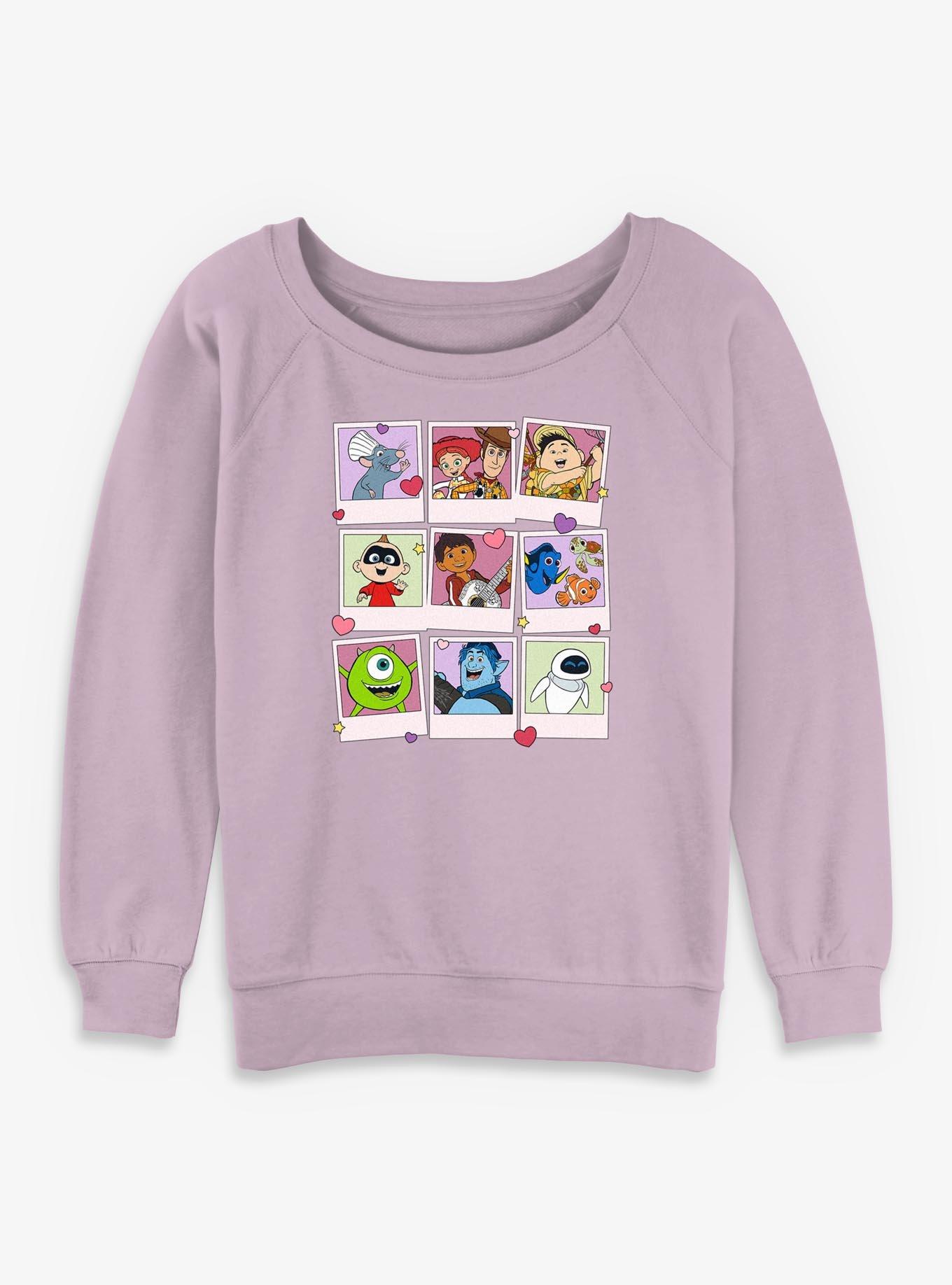Disney Pixar Polaroid Hearts Girls Slouchy Sweatshirt, , hi-res