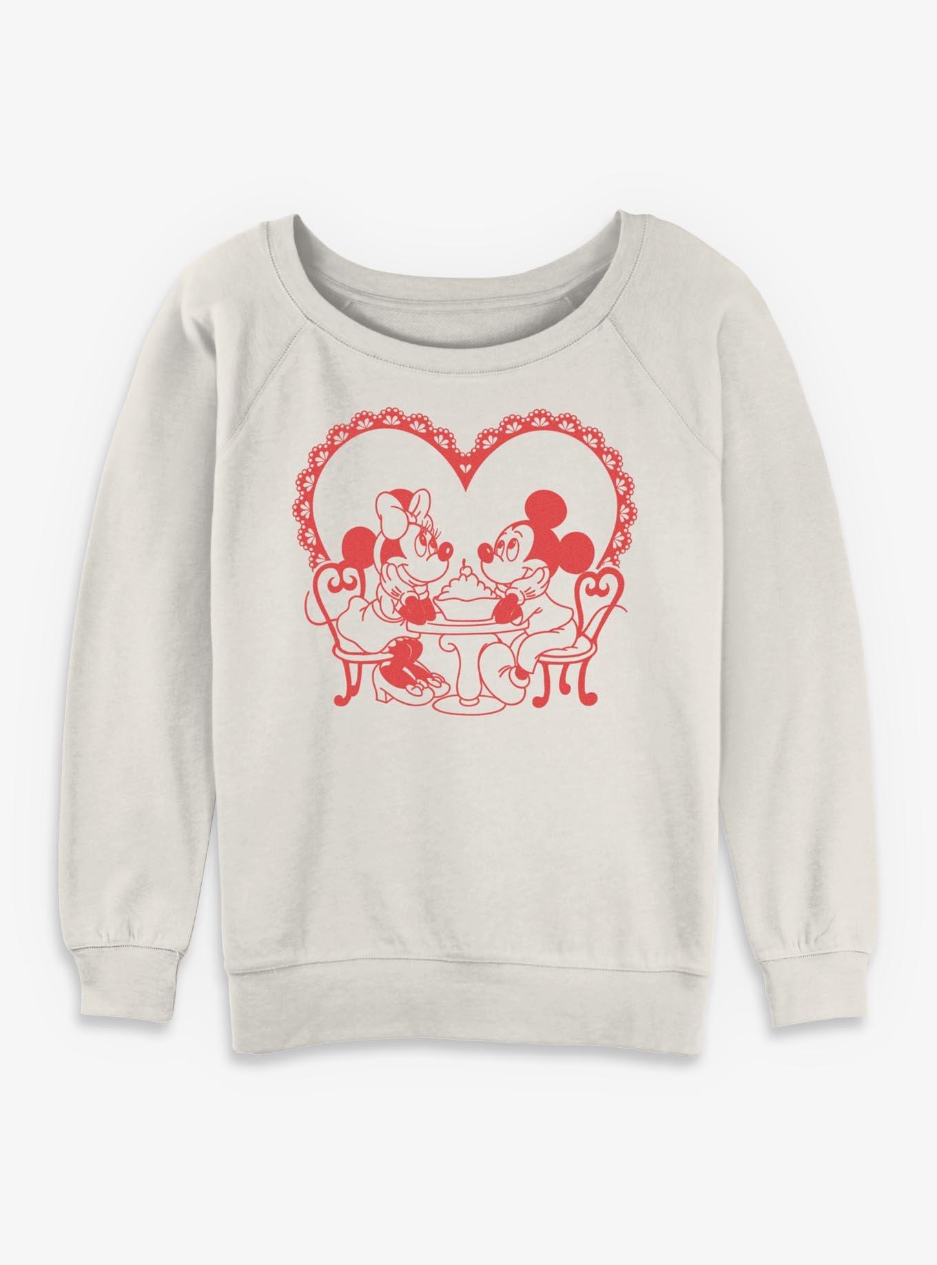 Disney Mickey Mouse & Minnie Mouse Date Night Girls Slouchy Sweatshirt, , hi-res
